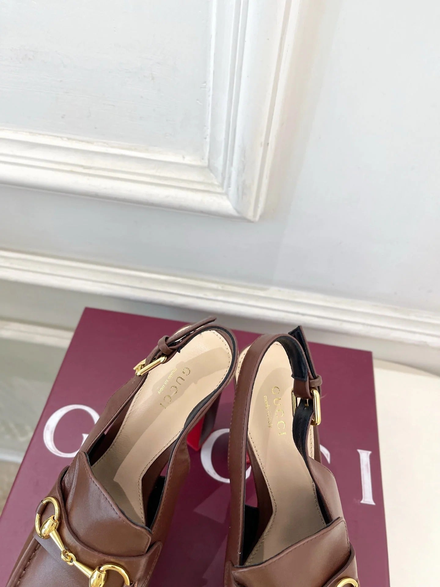 GG 26SS Platform Sandals 130 Brown Sheepskin 640265
