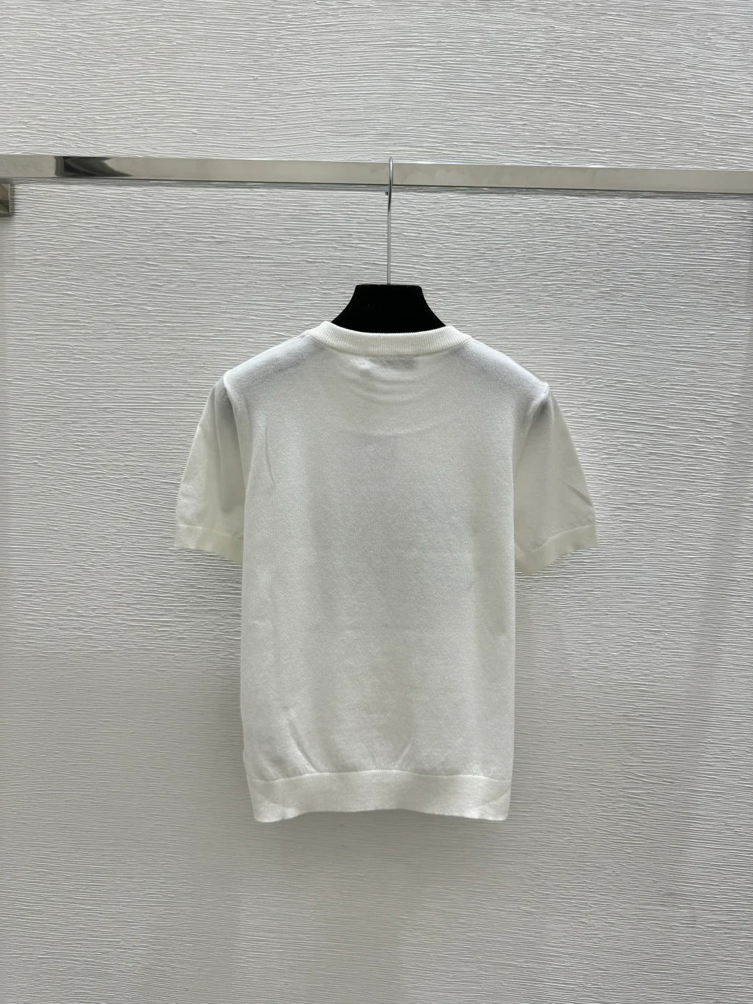 Dior 2026 Clover Embroidery T-shirt White and Pink Wool