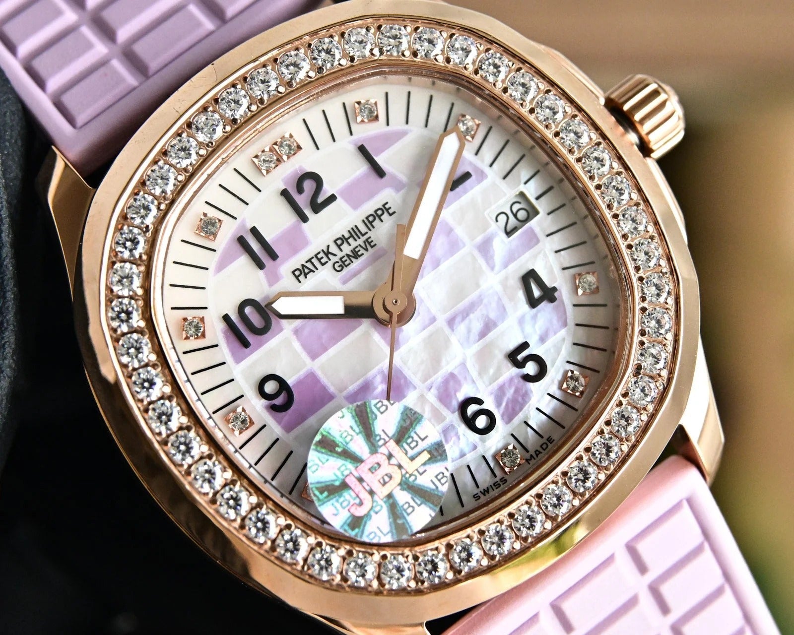Patek Aquanaut 35.6mm Rose Gold Case Pink Strap Watch