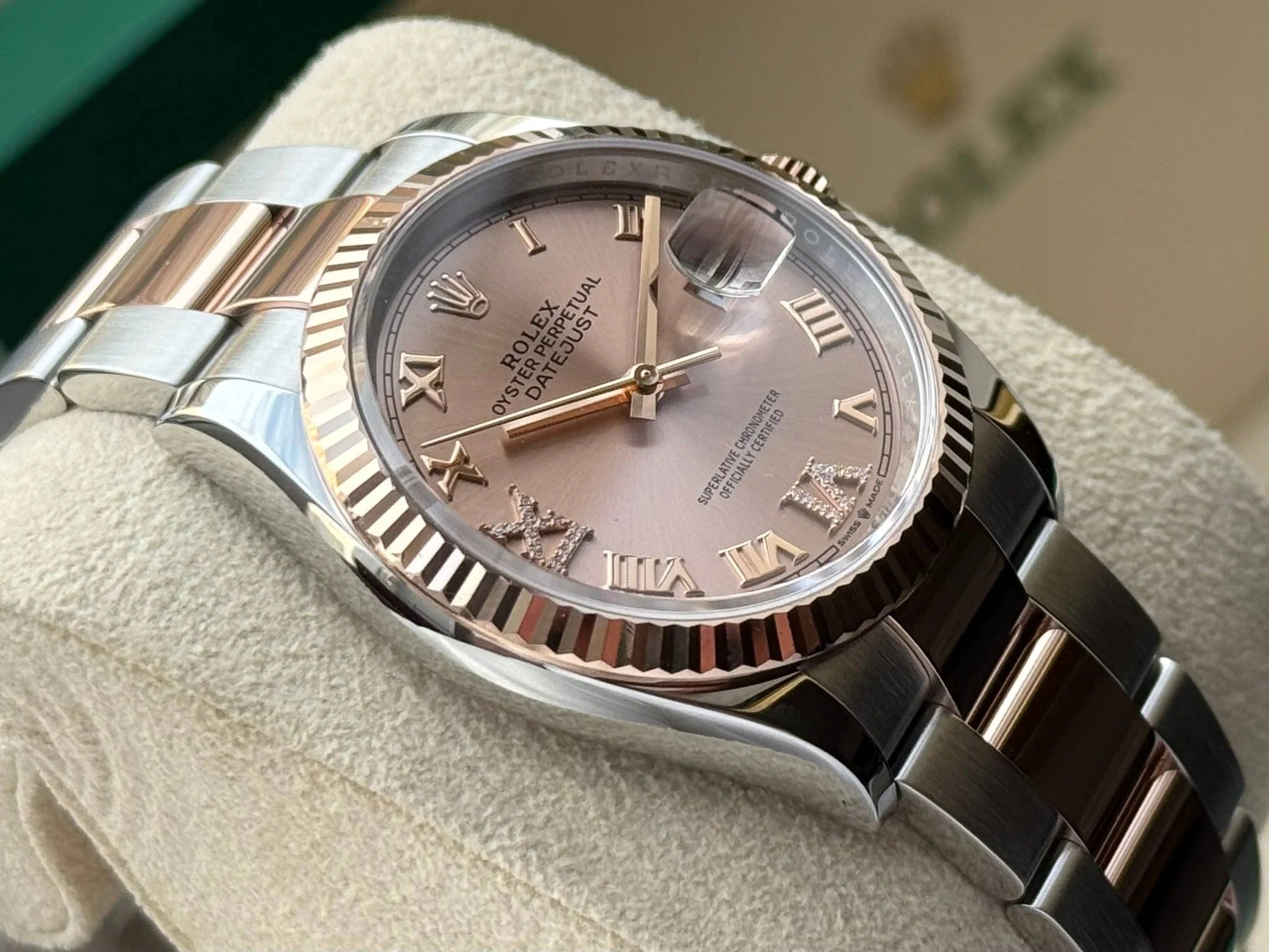 Rolex Datejust 36mm Stainless Steel and Rose Gold Rose VI IX Roman Oyster