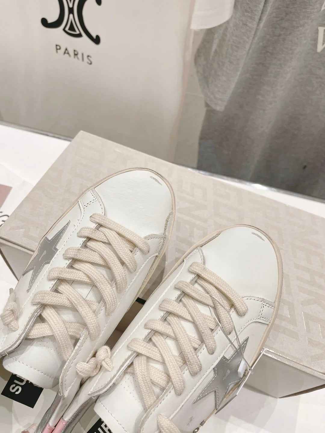 Golden Goose 2026 Deluxe Brand White Grey Pink Cowhide 641190