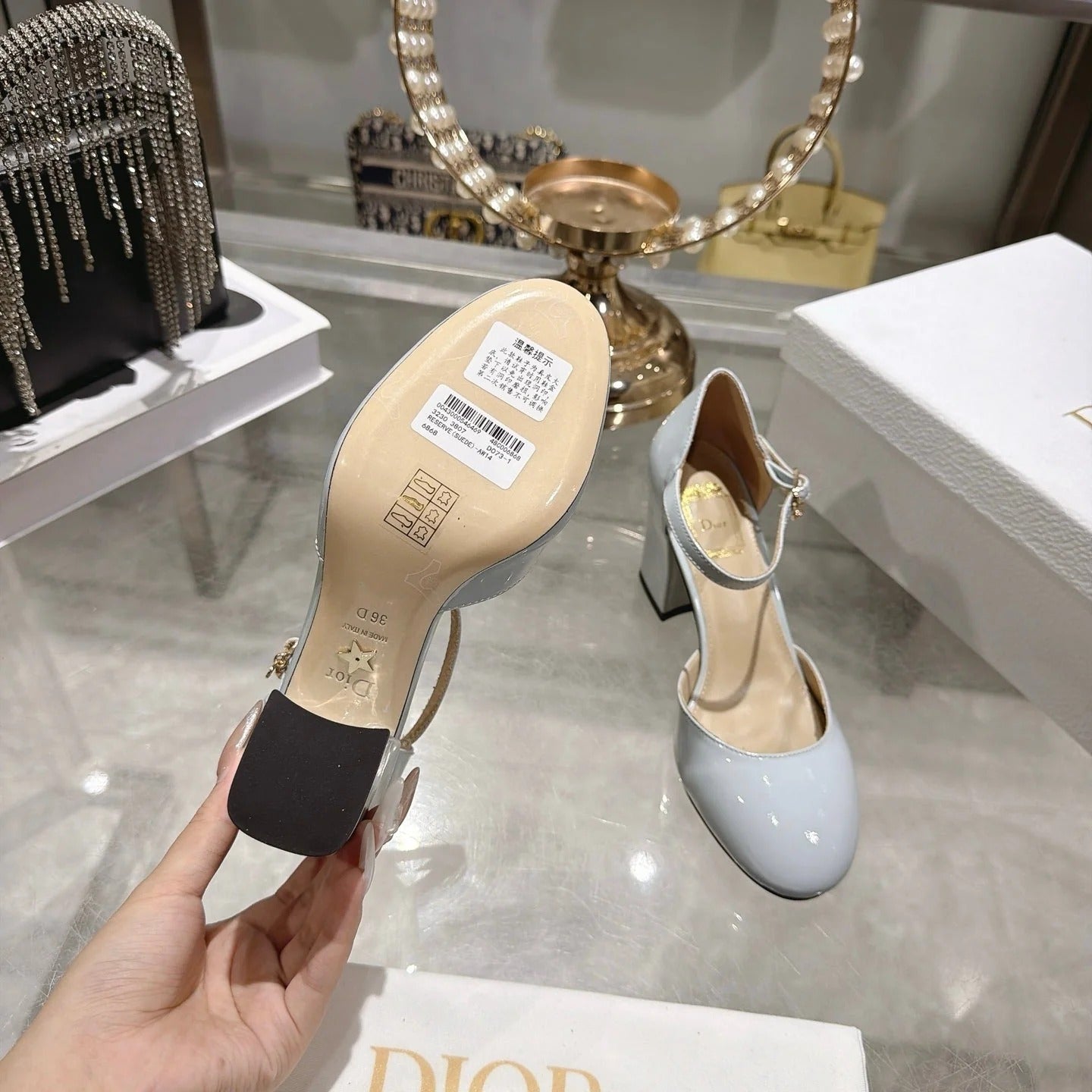 Dior 2026 High-Heeled Slingbacks 85mm Patent Leather 951371