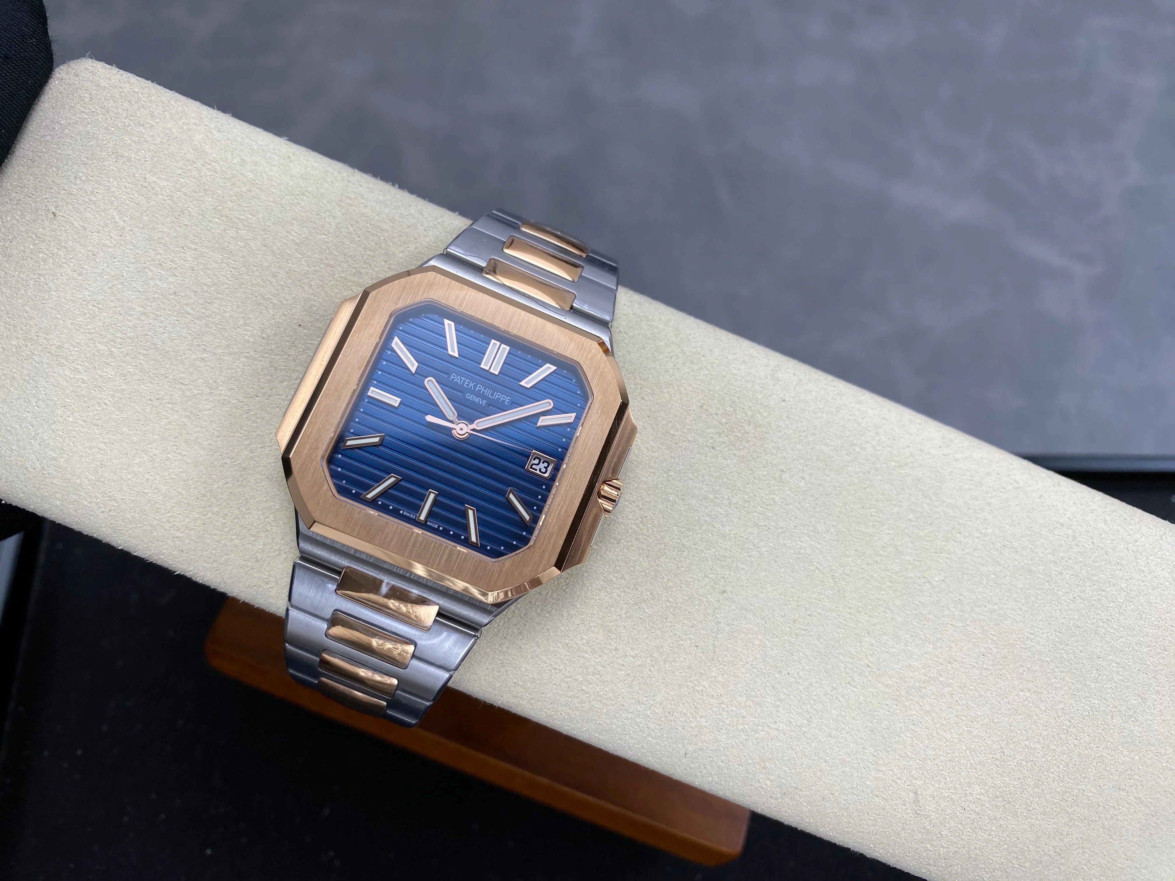 Patek Philippe Cubitus 45mm Blue Dial Steel/Rose Gold Case