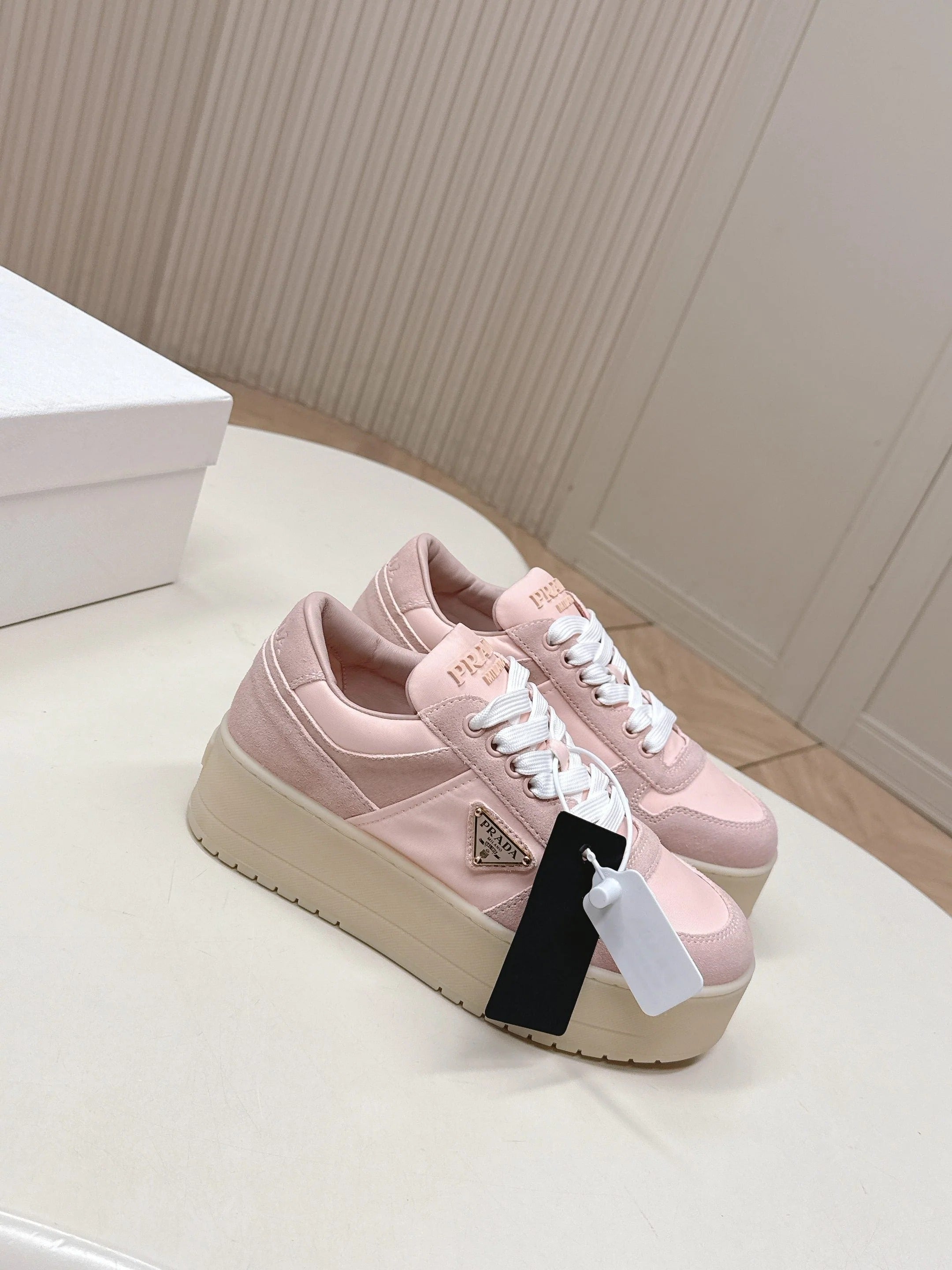 PRA 2026S Platform Sneakers 50 Pink Suede Cowhide 663494