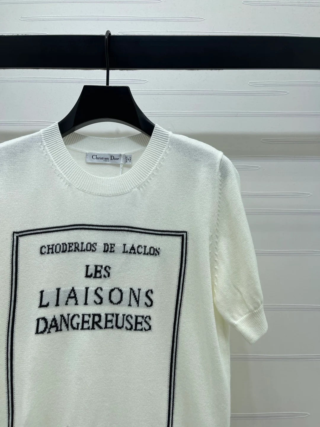 Dior 2026 Crew Neck Logo Knit Short-Sleeve T-Shirt Wool