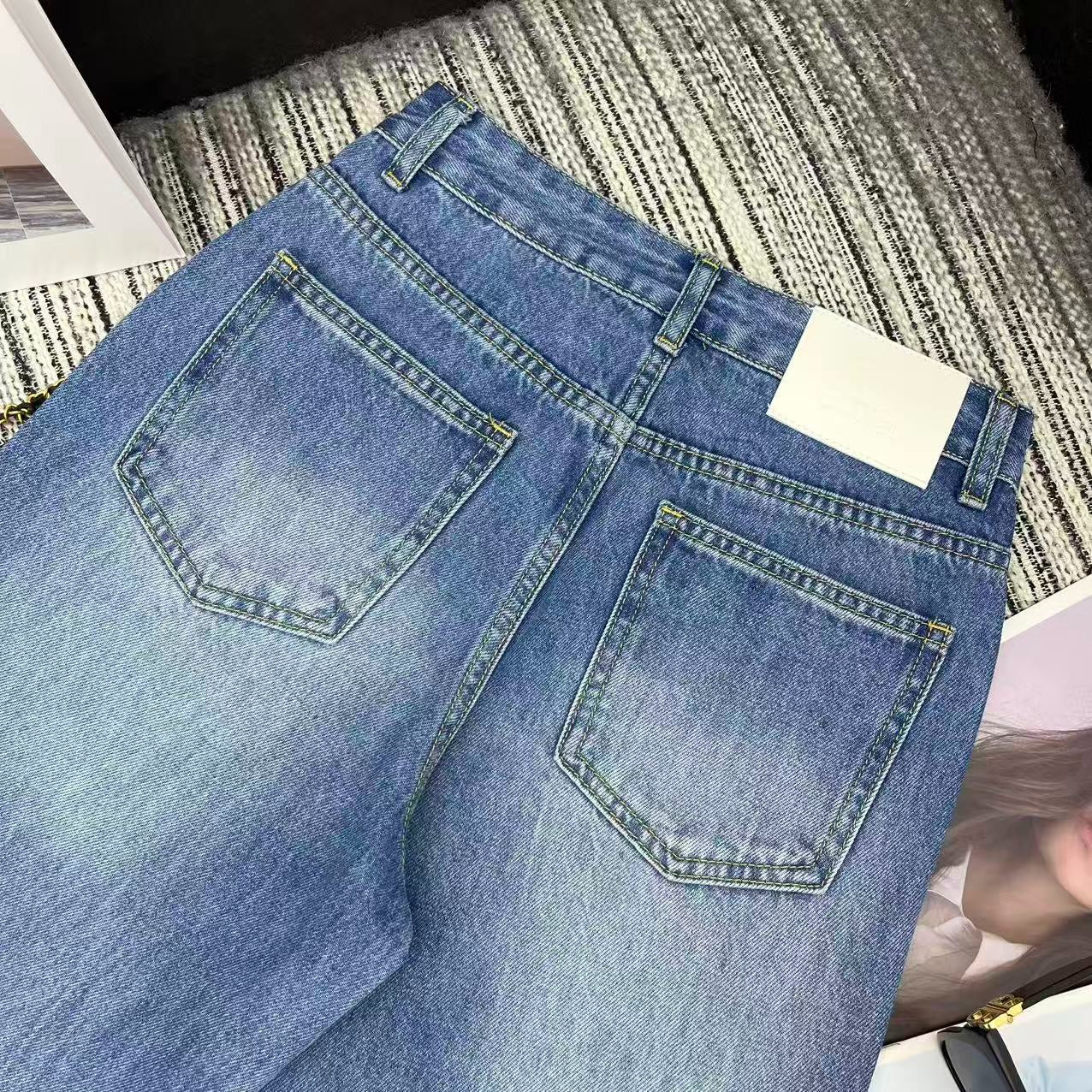 Chanel 2026 Jean With Floral Embroidered Pattern Blue Cotton 358658