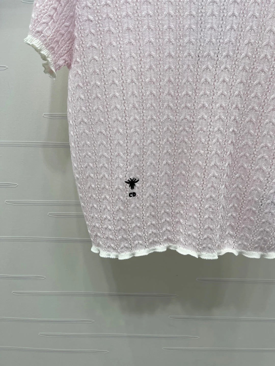 Dior 2026 Cable Knit Textured Short-Sleeve T-Shirt Wool 48244