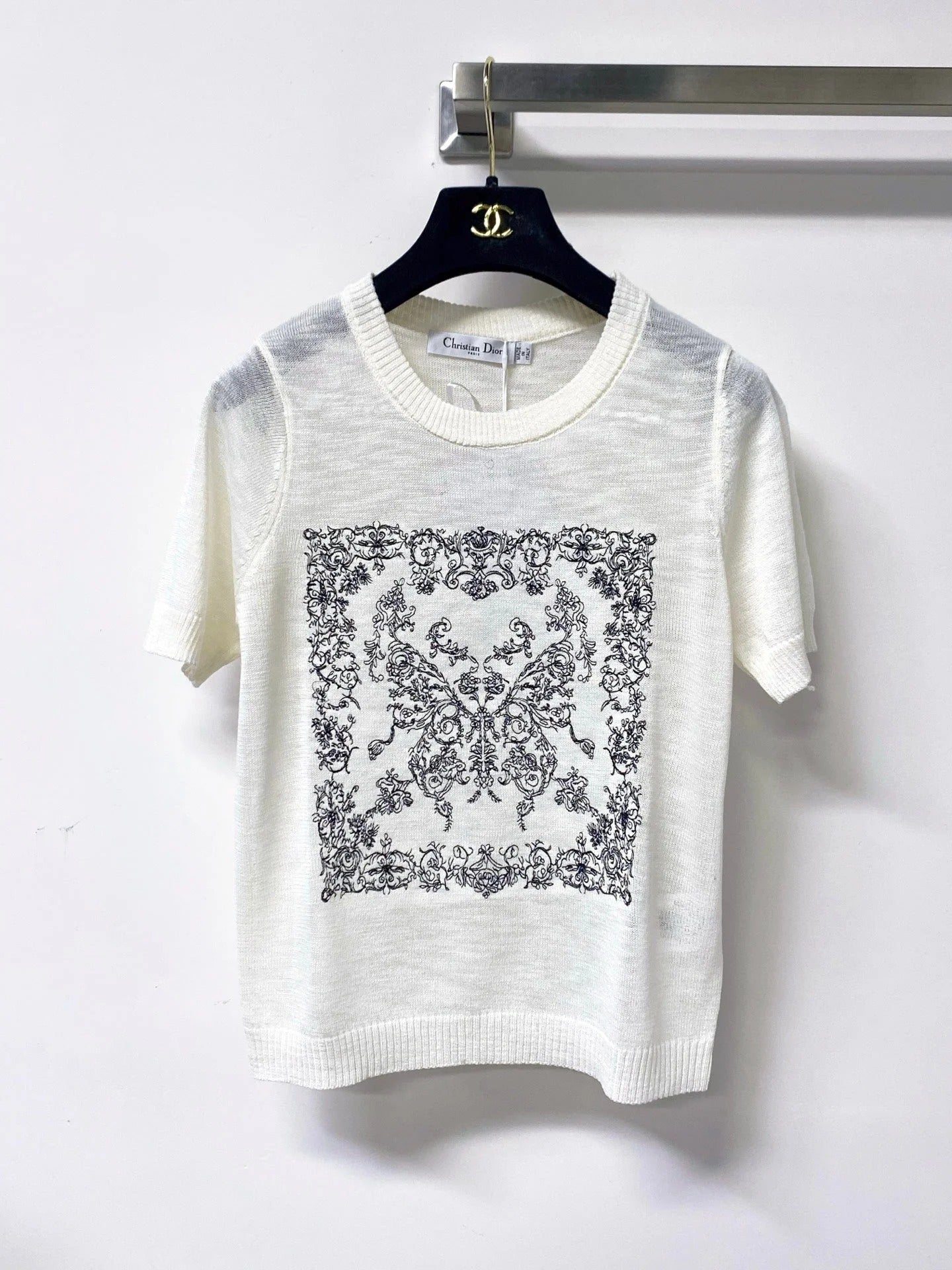 Dior 2026 Short-Sleeve Shirt Embroidered Arabesque Viscosa 487986