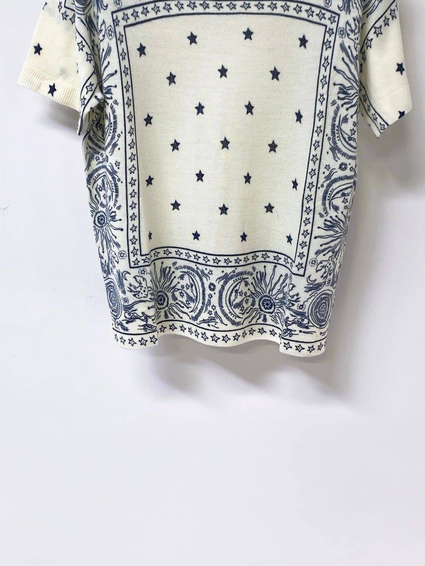 Dior 2026 Color-Blocked Knit Short-Sleeve Top Wool 463380