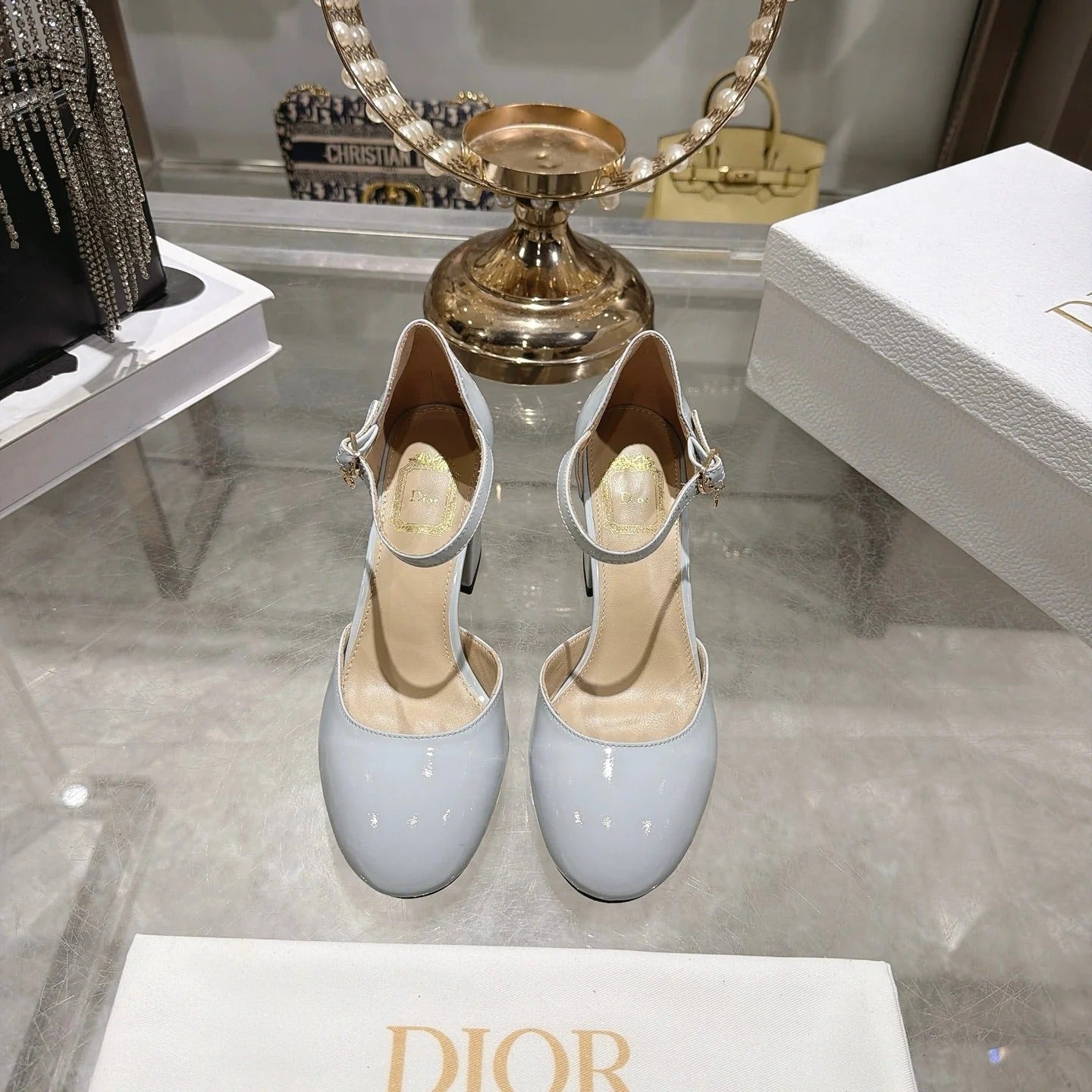 Dior 2026 High-Heeled Slingbacks 85mm Patent Leather 951371