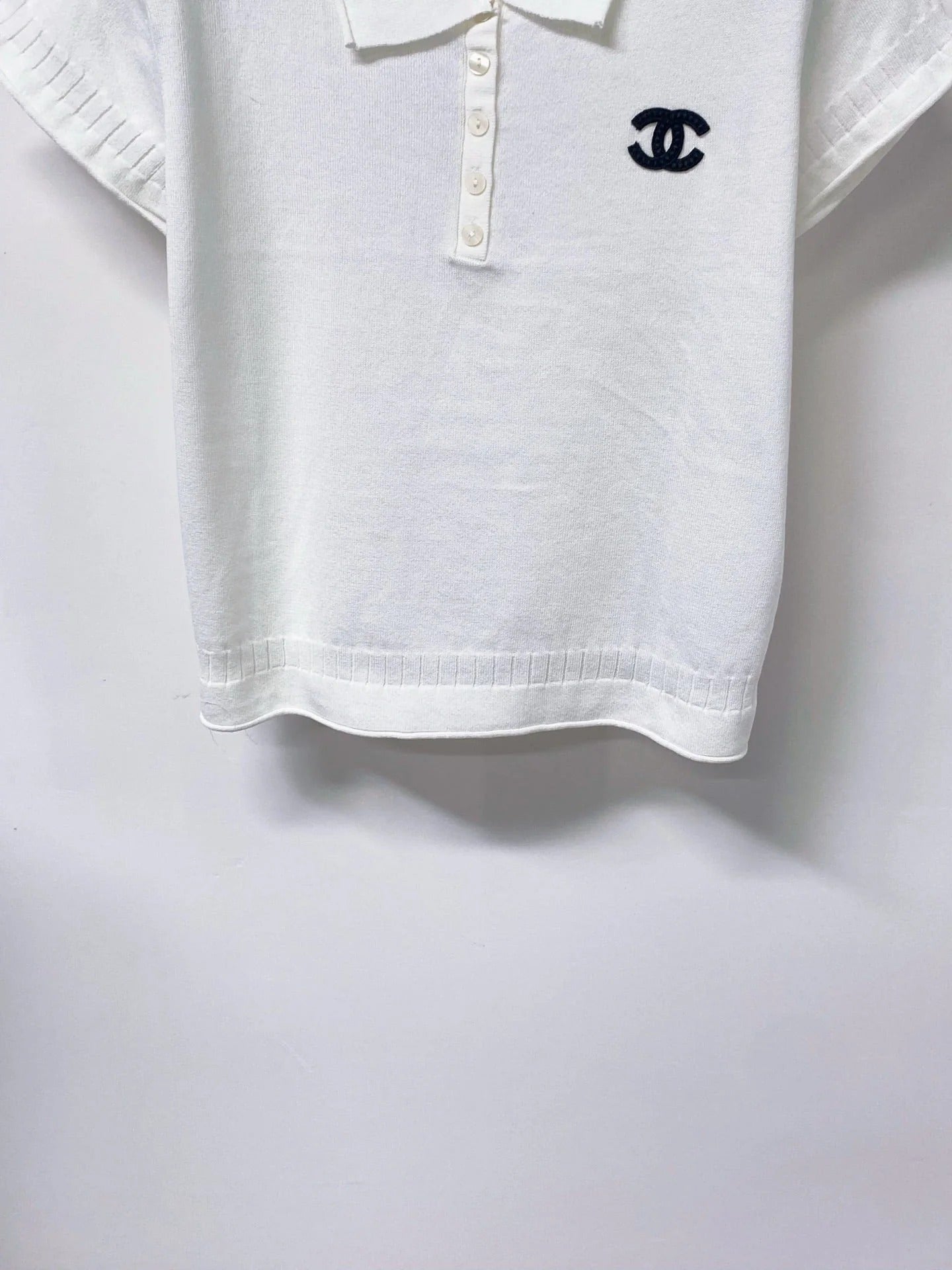 Chanel 2026 Short-Sleeve Knit Polo Shirt Wool Laine 479887
