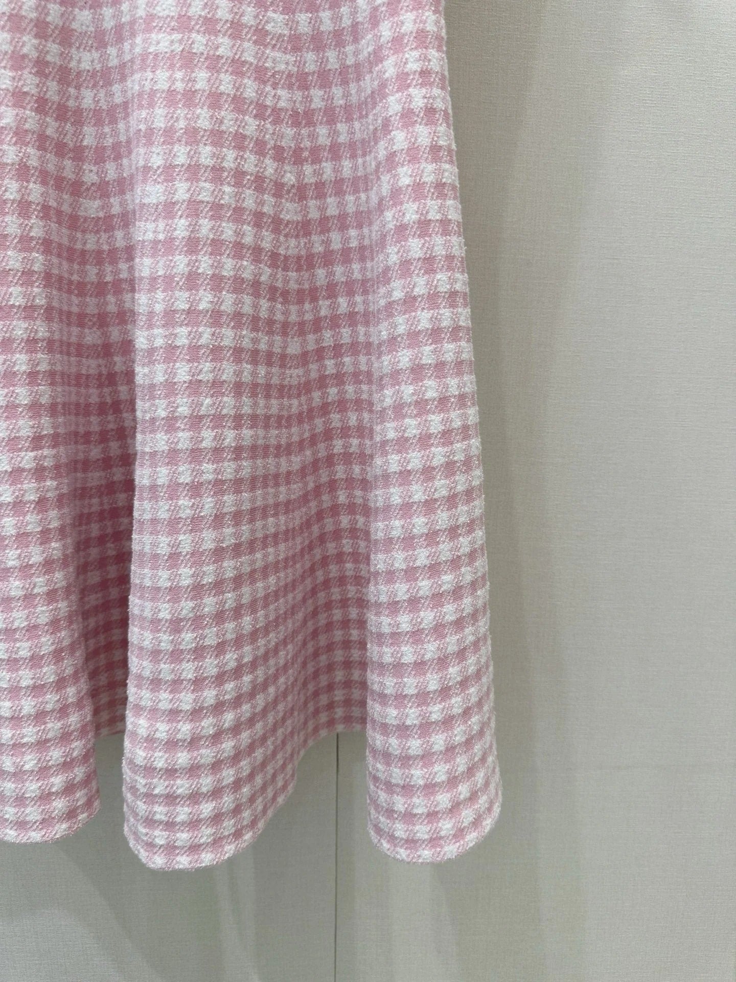 Dior 2026 Checkered Knit Dress Pink Cotton 392531