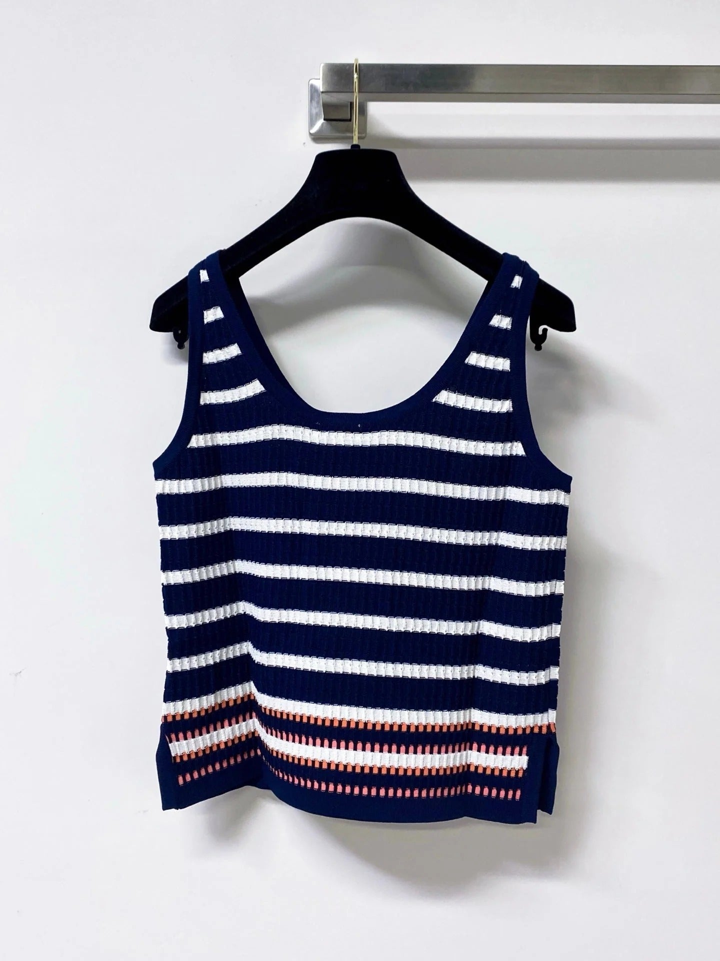 Chanel 2026 Stripped Knit Vest Tencel 442959