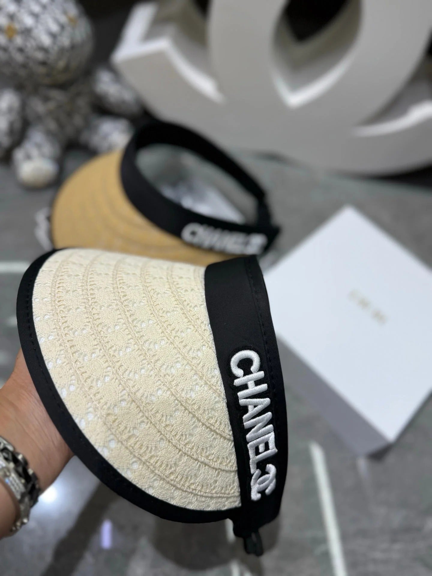 Chanel Open-top Cap With Straw Brim 280794