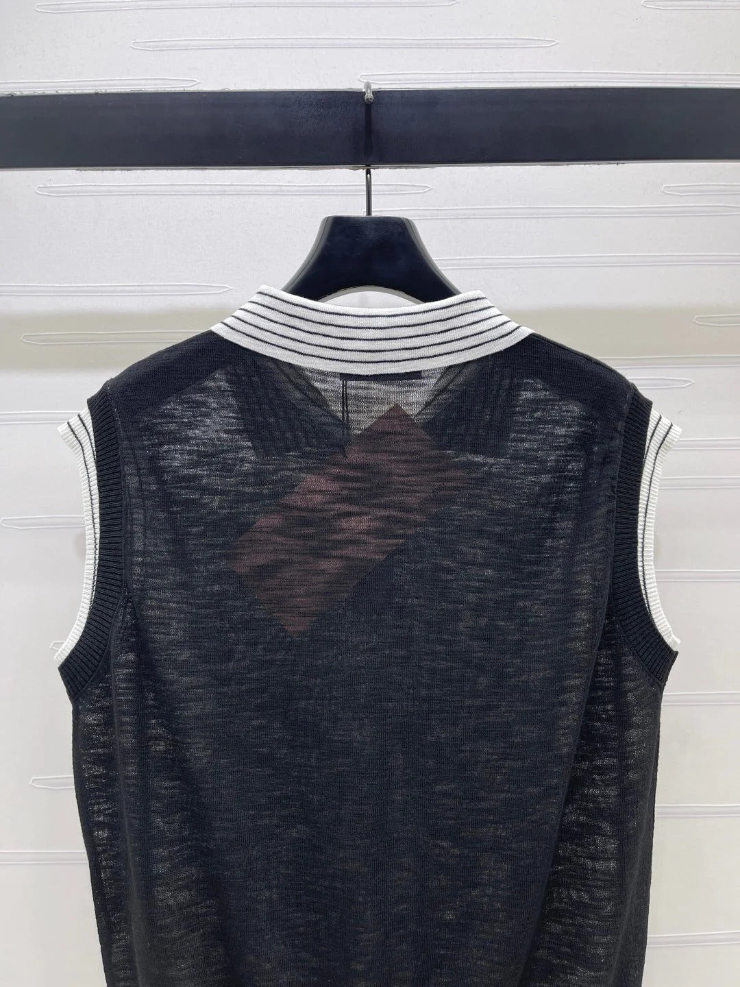 Miumiu 2026 Vest With Striped Collar Wool Cashmere 398053