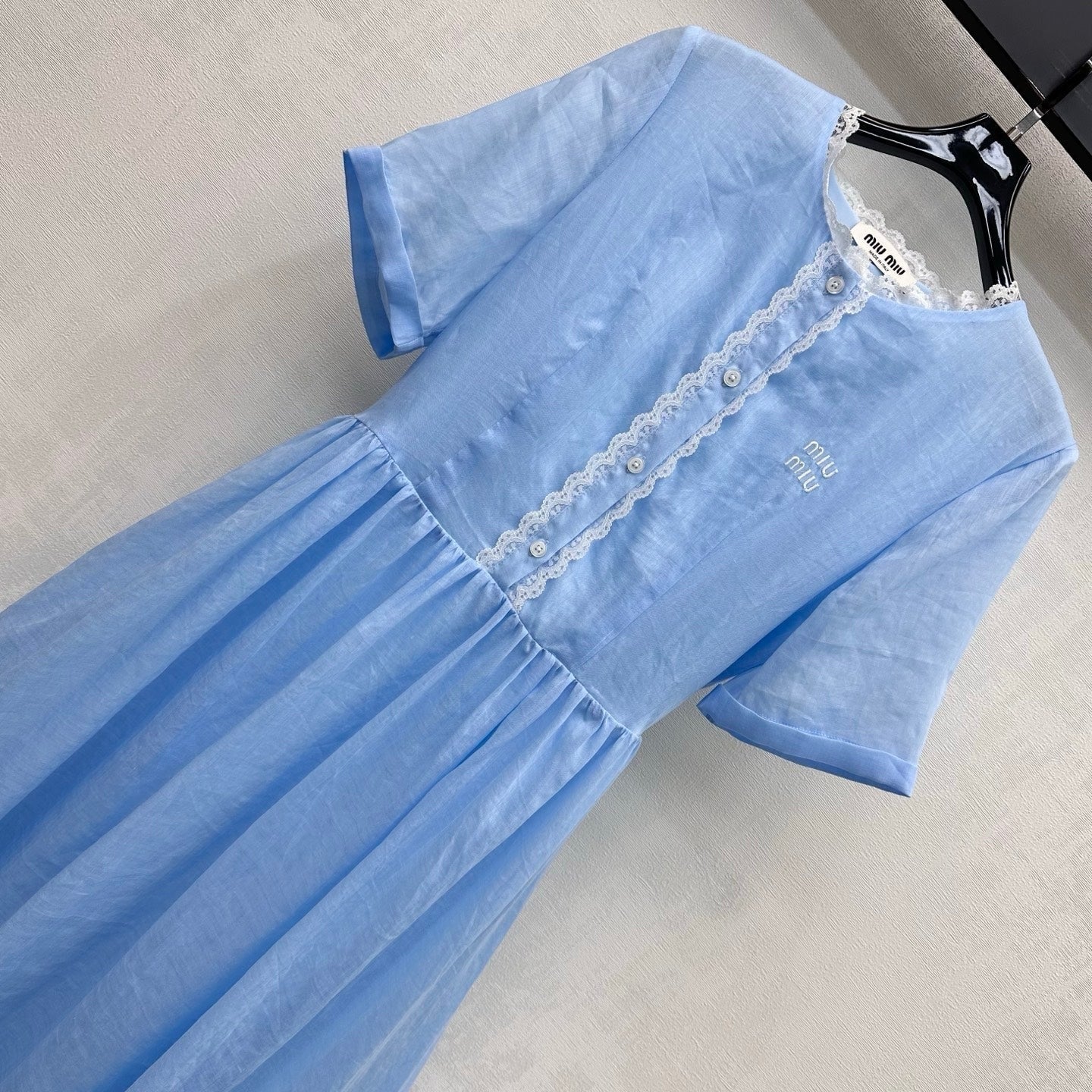 Miumiu 2026 Lace Dress Blue Cotton 431920