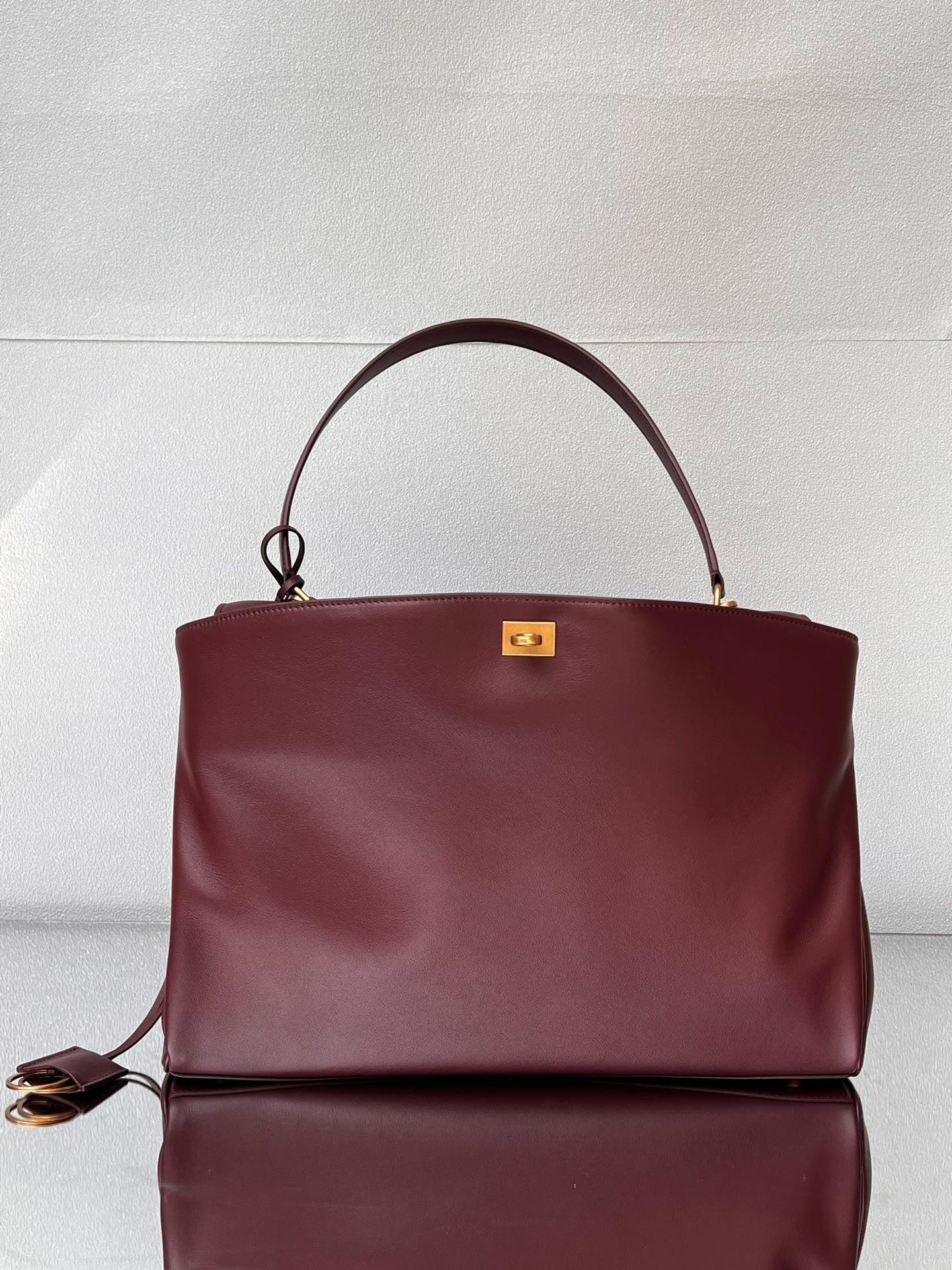 Balenciaga Large Bag 40 Burgyndy Calfskin Gold Hardware