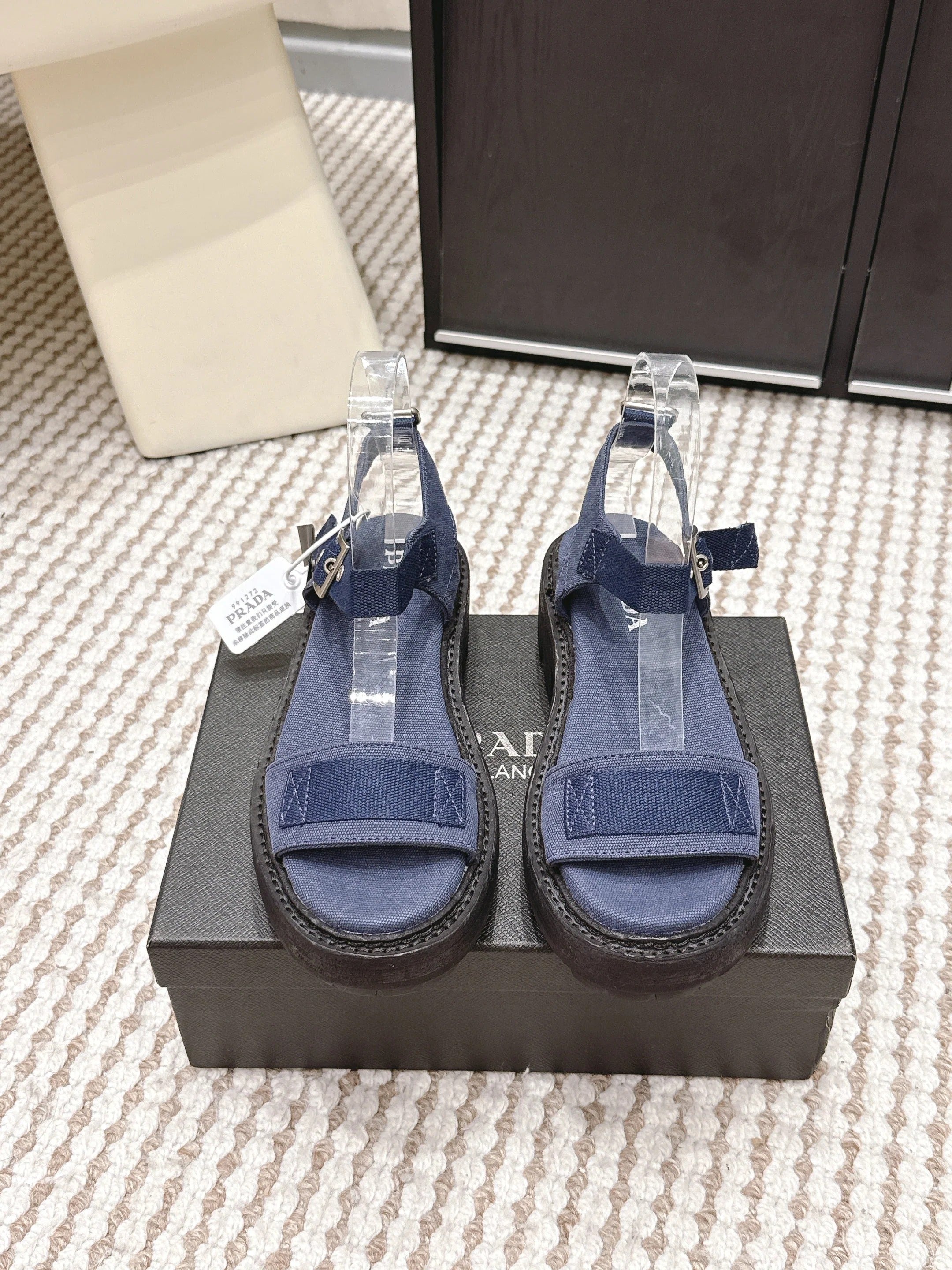 PRA 2026S Roman Sandals Dark Blue Canvas 657519