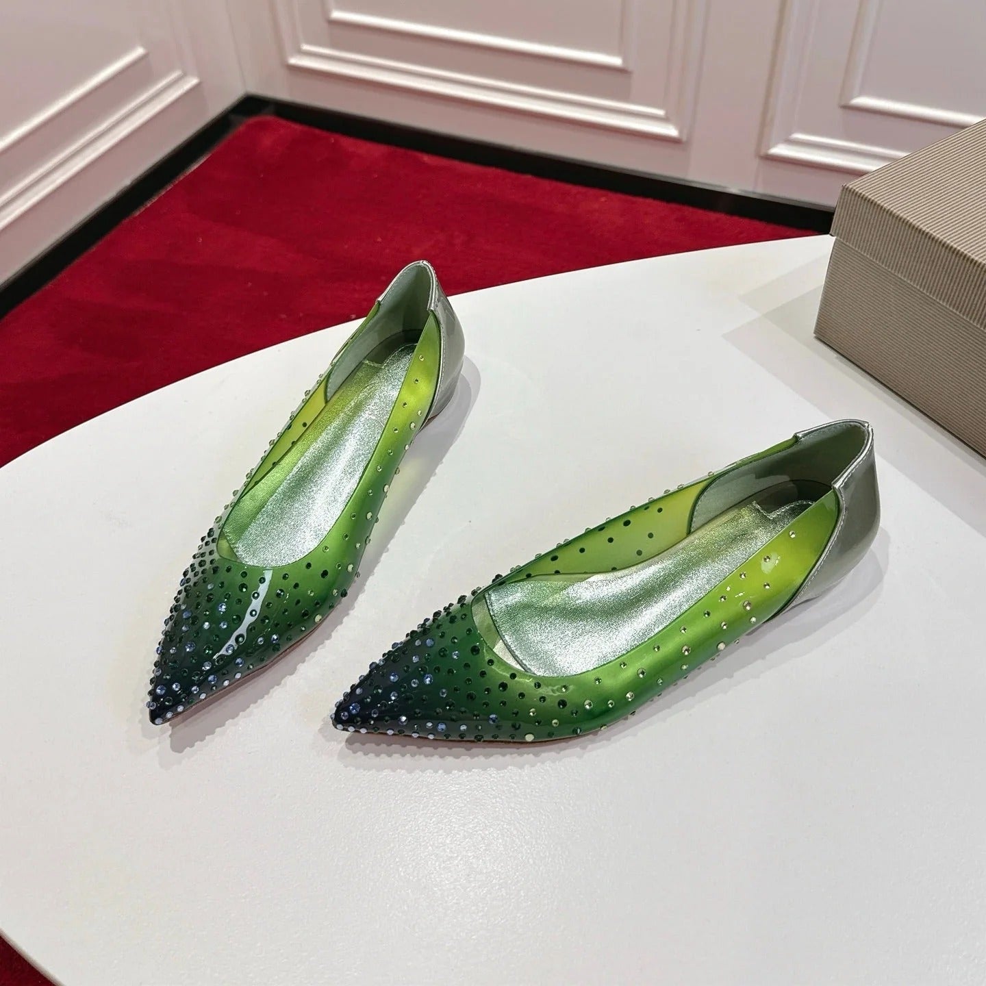 Christian Louboutin 2026 Miss Z Degrastrass Ombré Flats Effect PVC Lambskin 780431