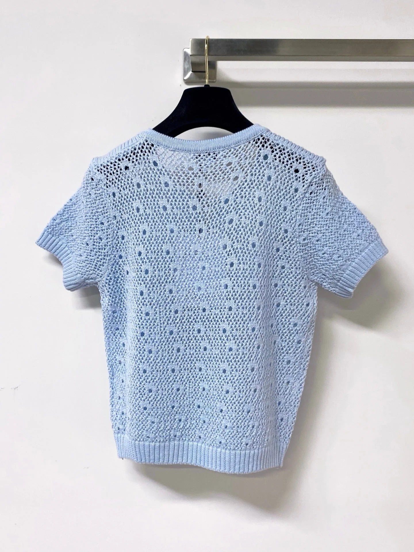Chanel 2026 Short-Sleeved Shirts Crochet Logo Buttons 449828
