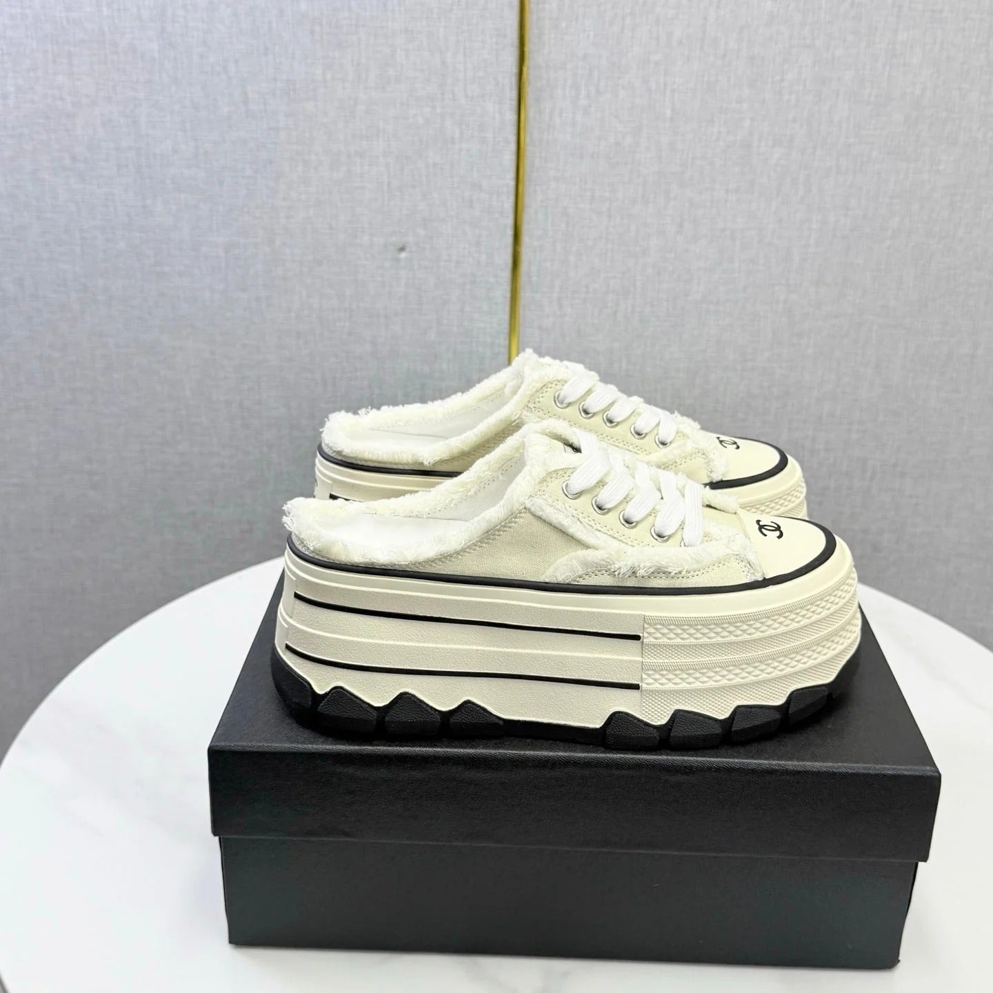Chanel 2026 Flatform Mule Sneakers Canvas 801421