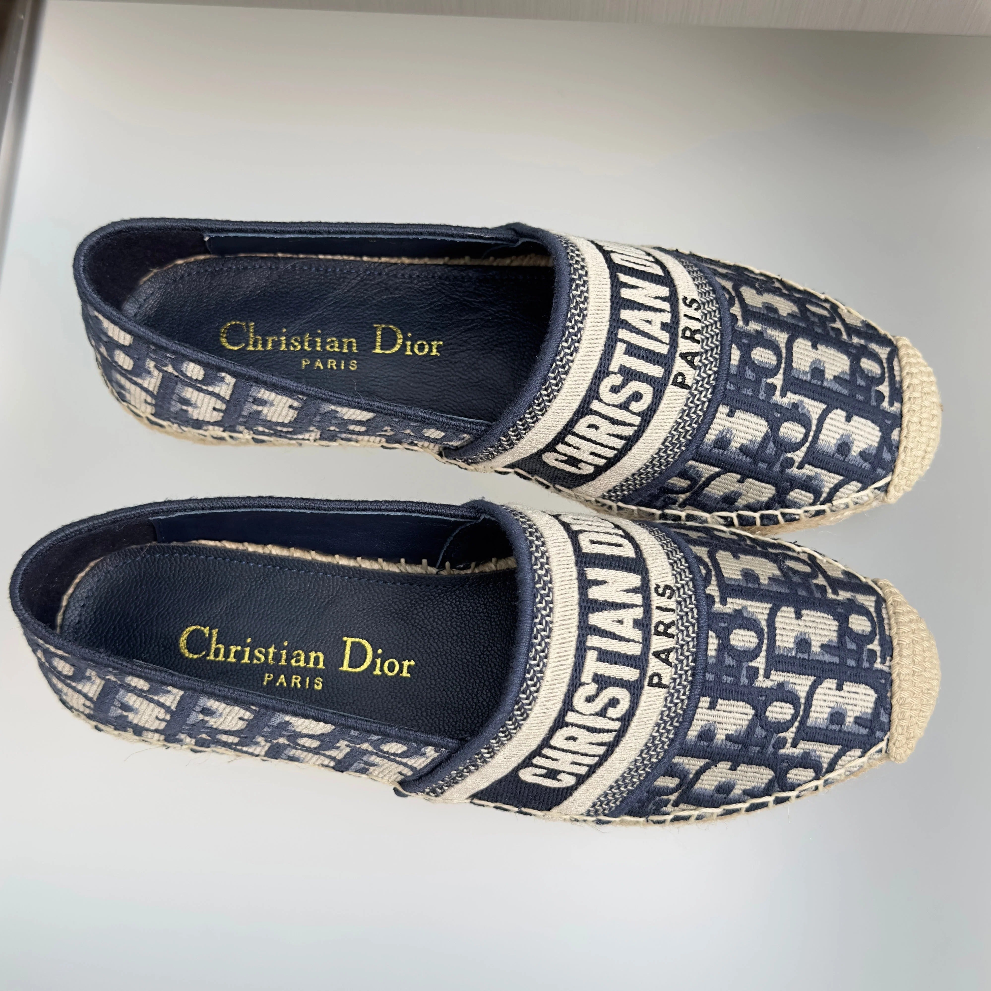 Dior 2026 Granville Espadrille Loafers Fabric Leather 972438