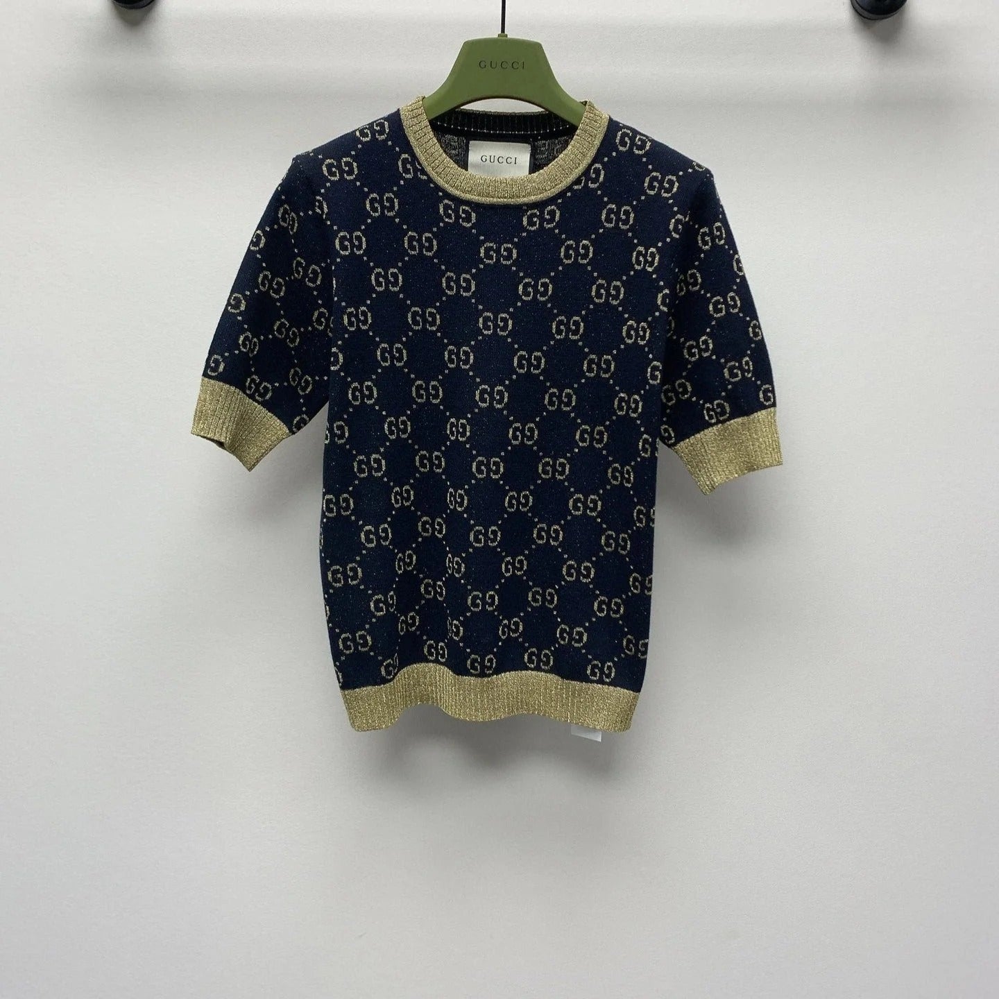 GUCCI SHORT-SLEEVE KNIT TOP 257396