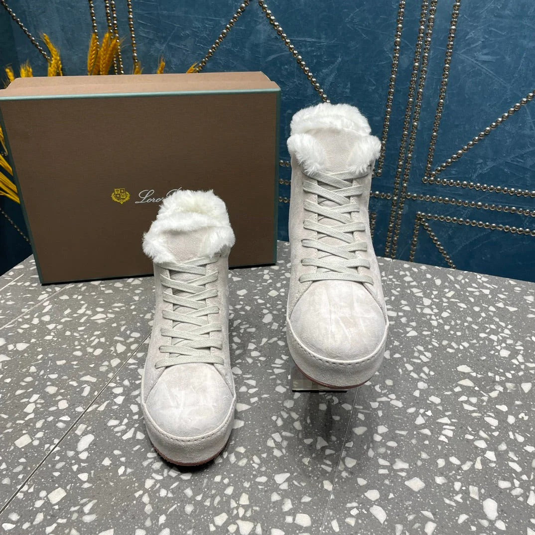 LP WINTER NUAGES HIGH SNEAKERS WHITE LAMBSKIN
