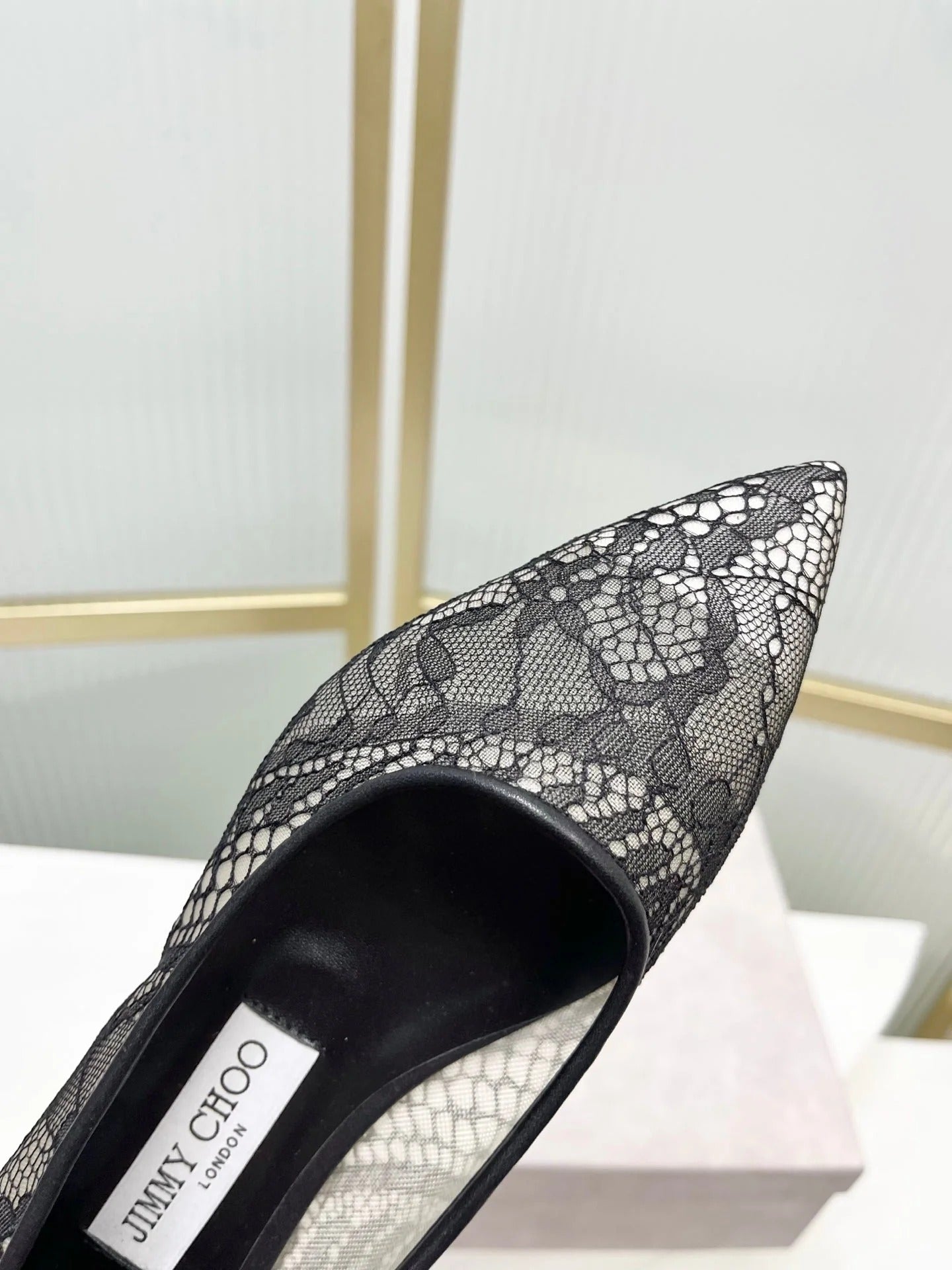 Jimmy 26s Ballet Flats Black Lace Sheepskin 605958