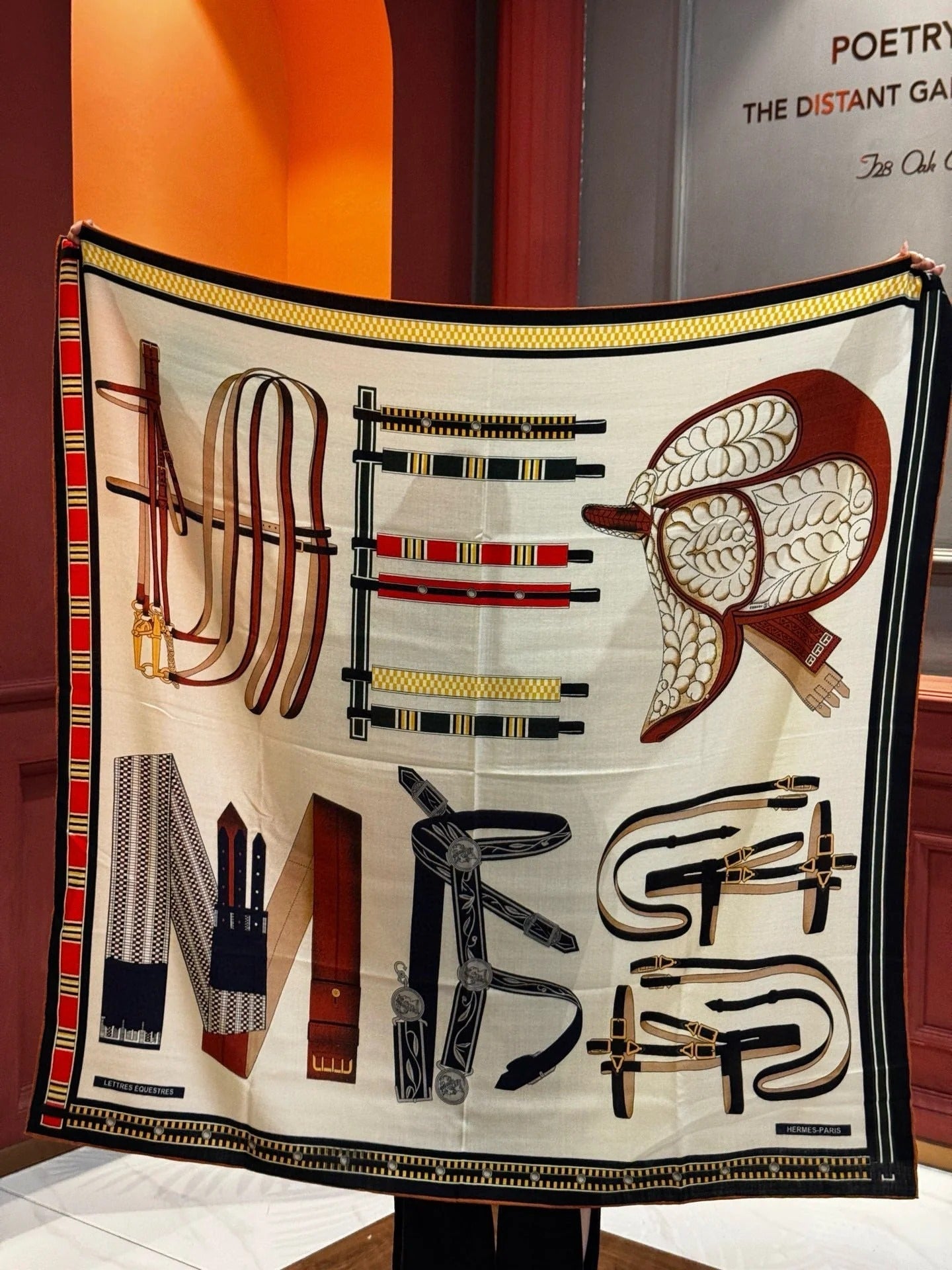 HERMES 25S SCARF 140 IN CASHMERE SILK 727302