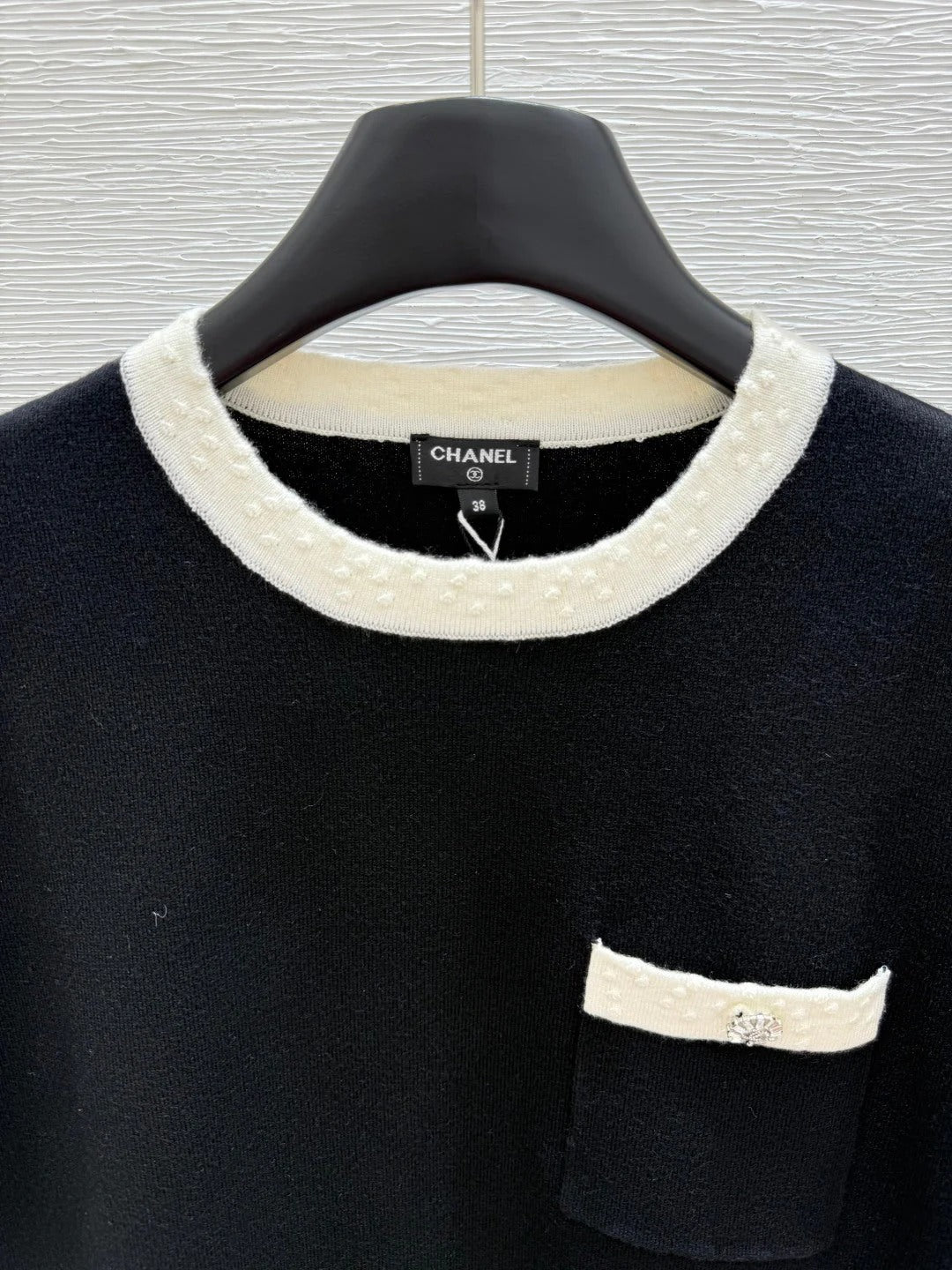 CC SHORT-SLEEVE CREW NECK KNIT TOP 267987