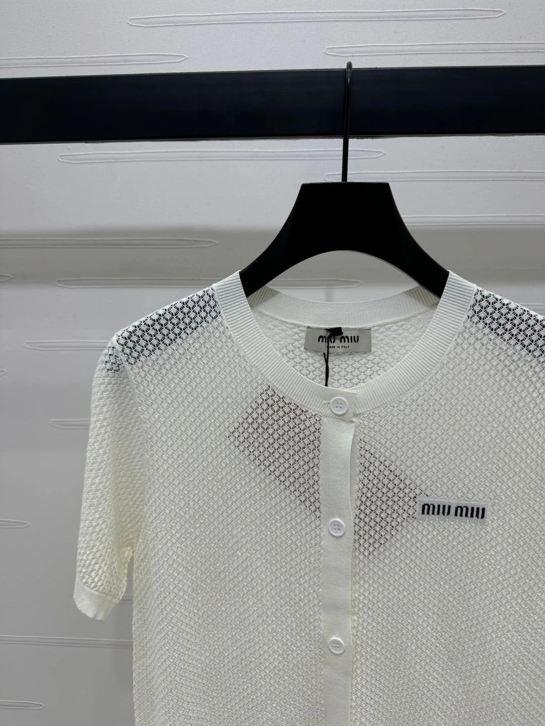 MIU 25S SHORT SLEEVE ROUND NECK CARDIGAN 264268