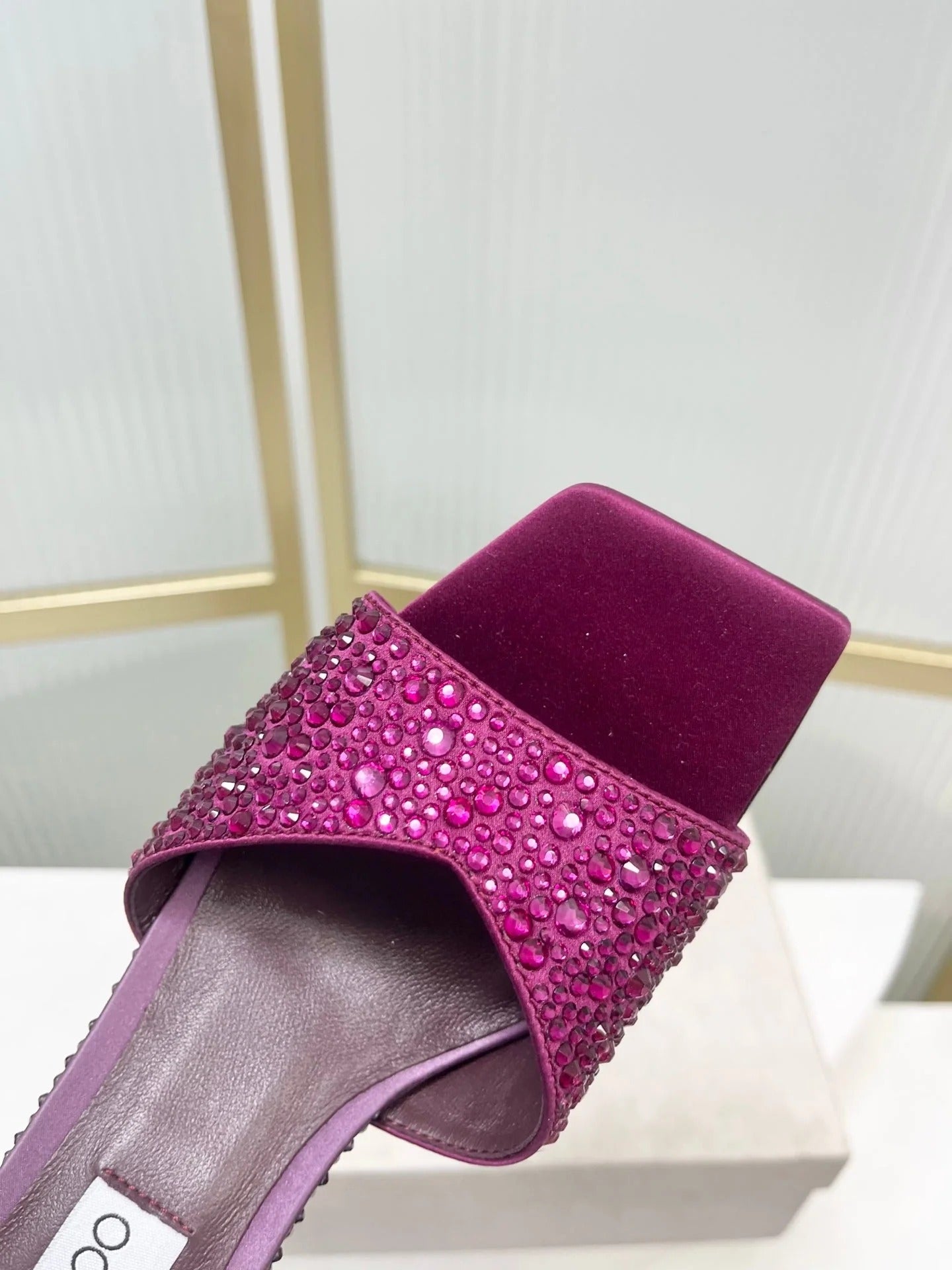 Jimmy 26s High-Heeled Slippers 65 Purple Diamond Sheepskin 605979