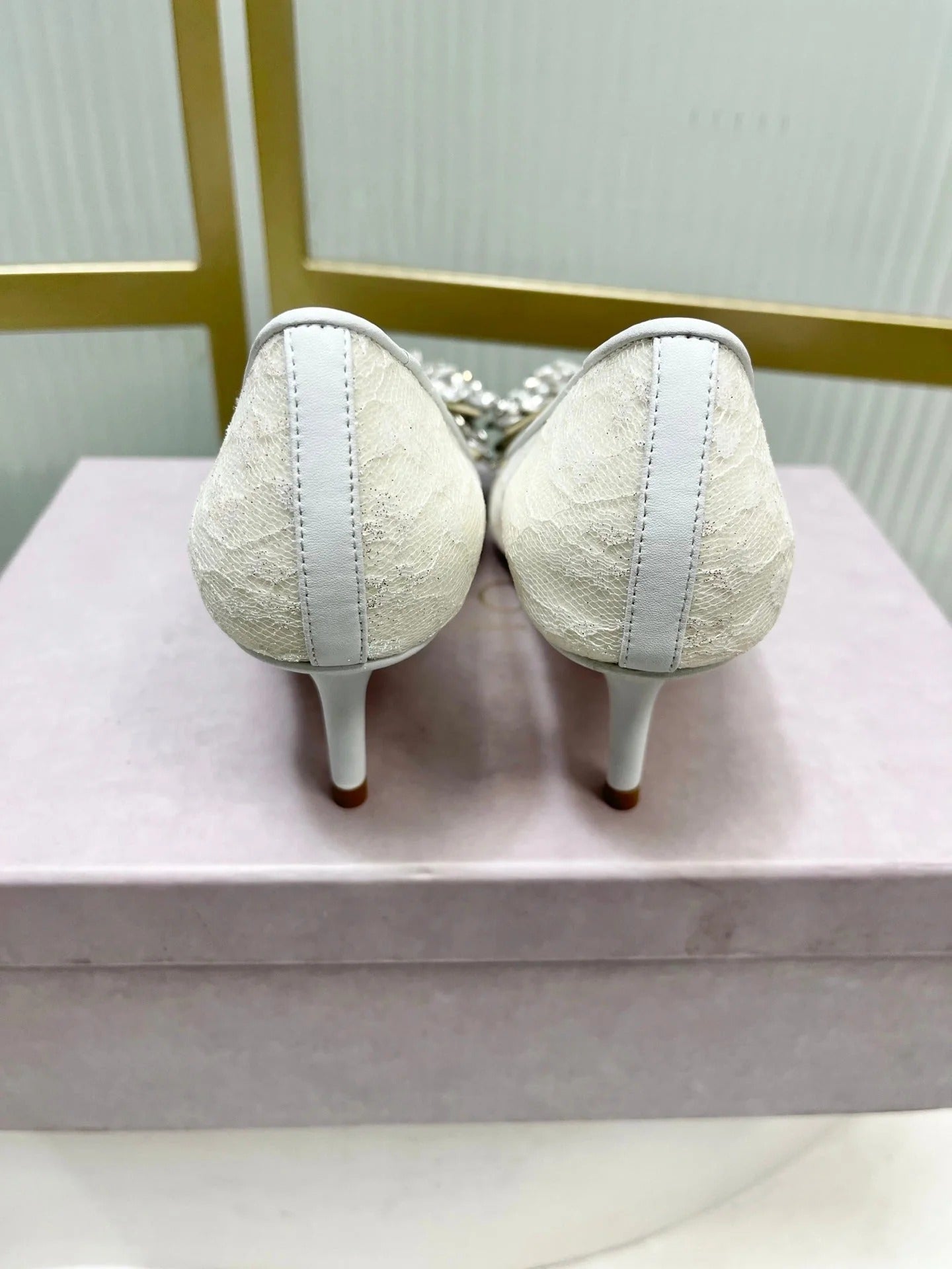 Jimmy 26s High Heels 65 White Imported Lace Sheepskin 605984