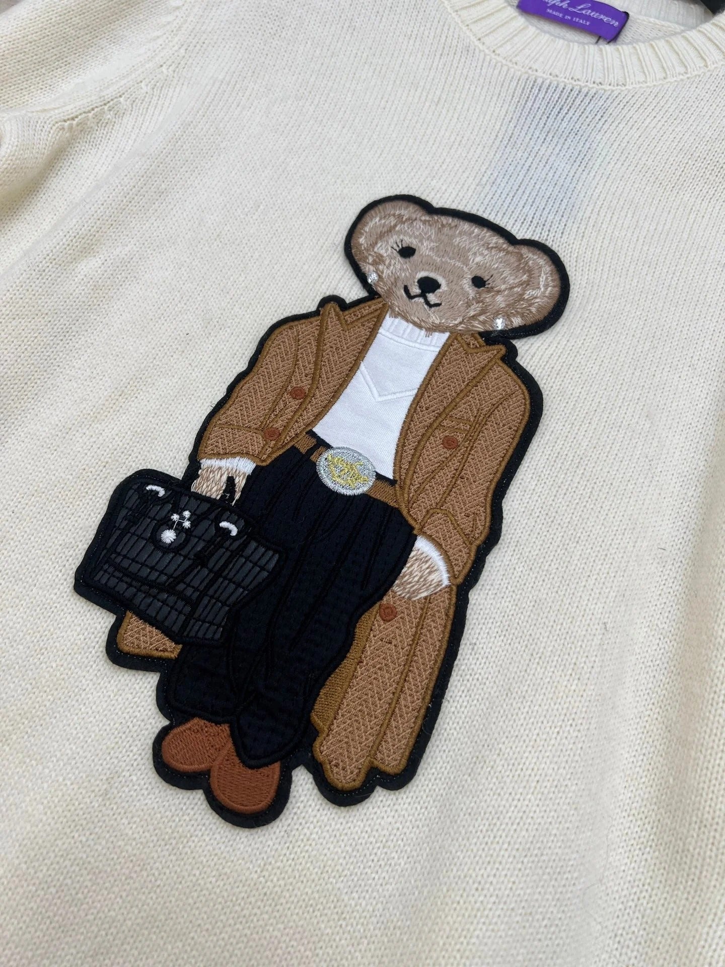 RALPH LAUREN 25S EMBROIDERED BEAR KNITTED SWEATER 253