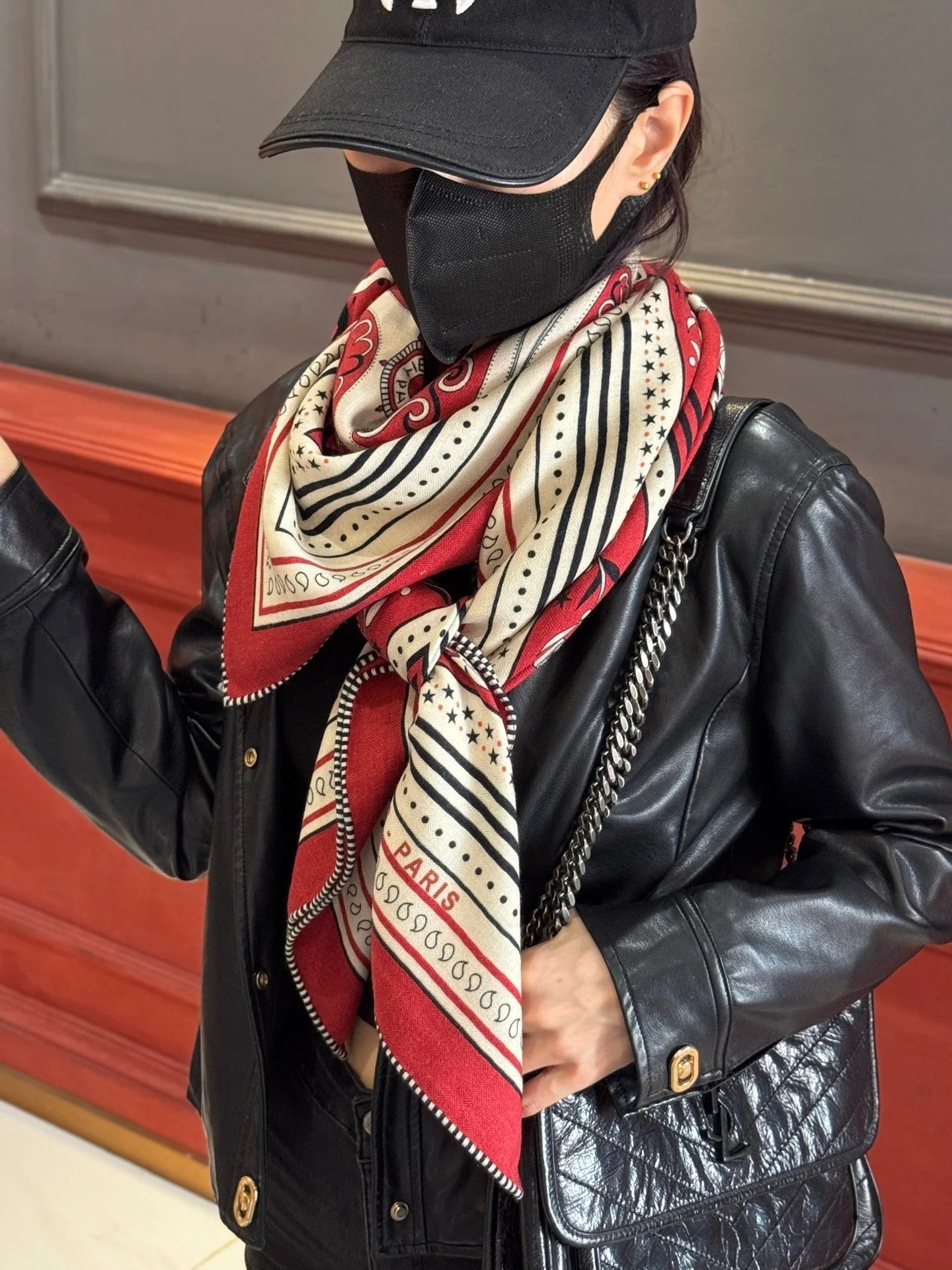 HERMES 25S SCARF 140 IN CASHMERE SILK 727317