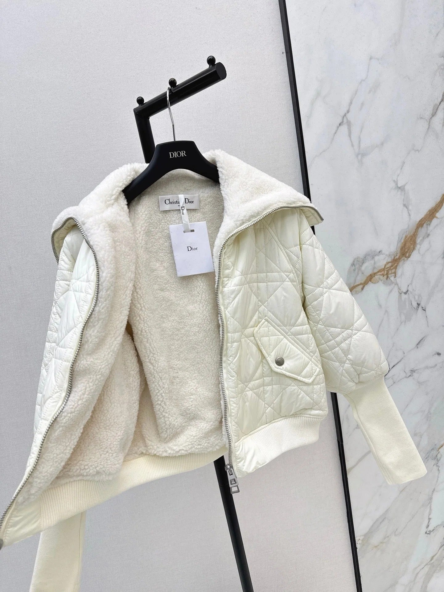 DIOR 25S COTTON JACKET WITH SHEARLING LINING 595