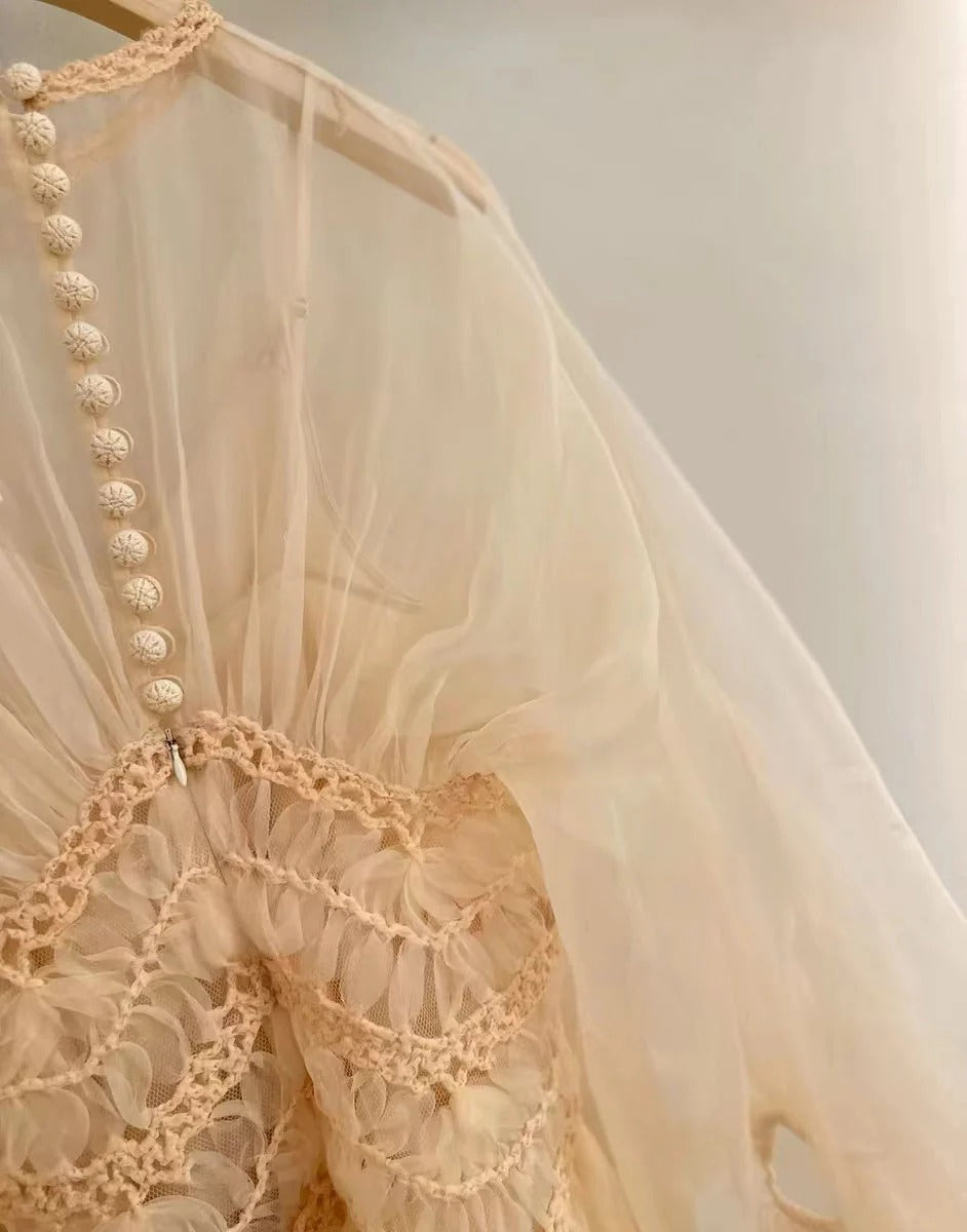 ZIMMERMANN Illuminate Macrame Tulle Silk Gown
