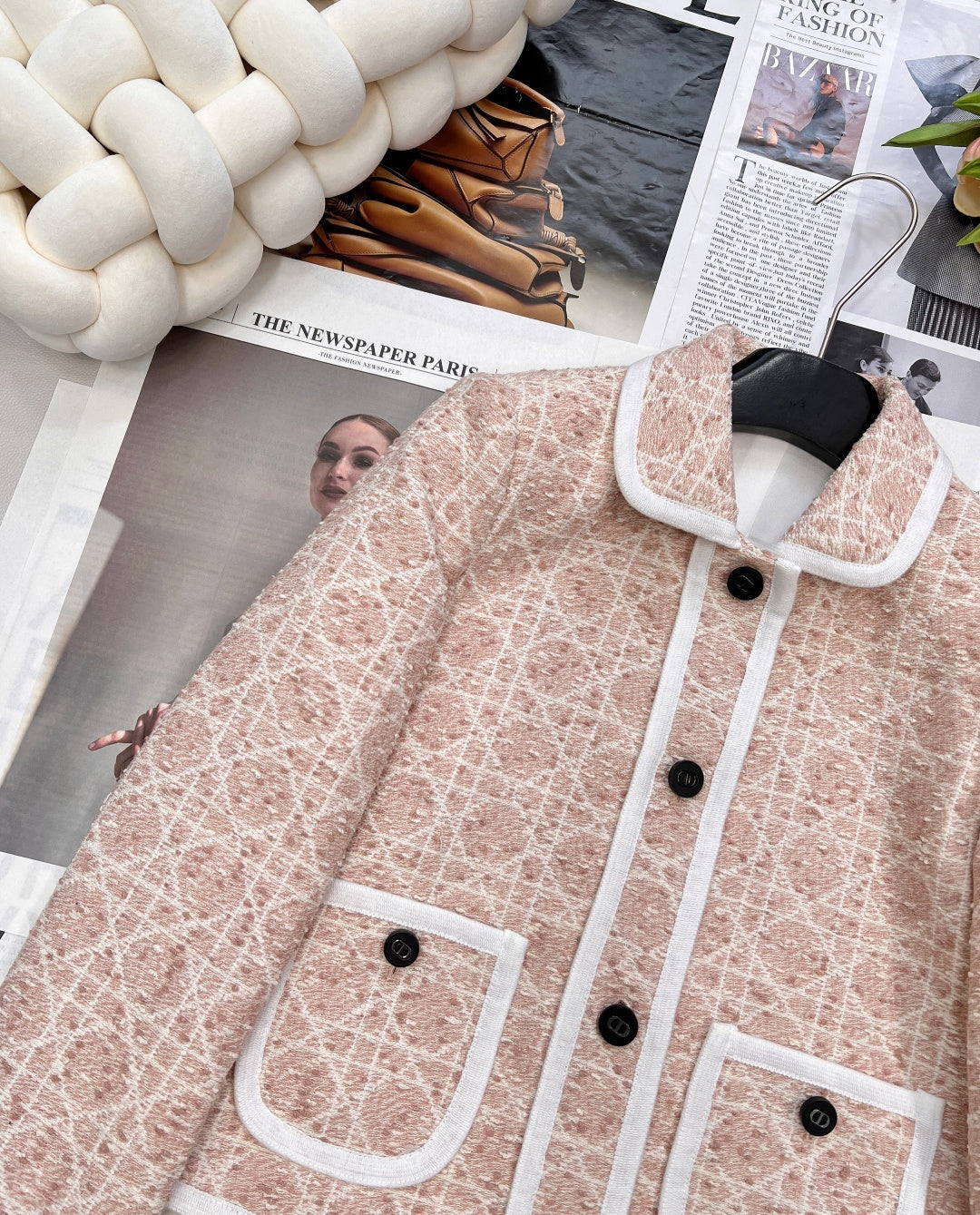 CD 25 Plaid Jacket Pink Mix White Cotton Wool