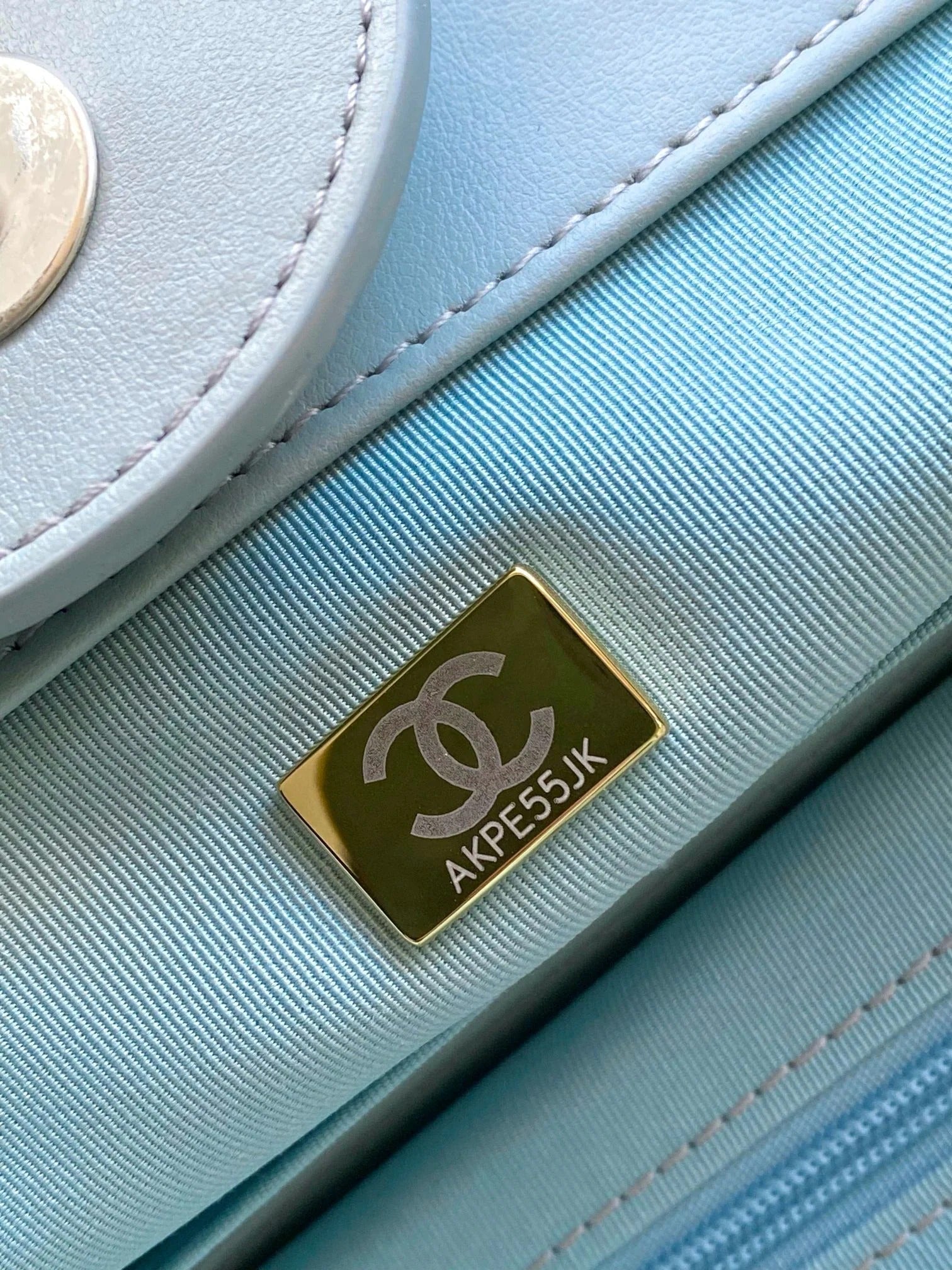 Chanel 2026 Deauville Tote Bag 46cm Light Blue mix White Canvas Leather 331129