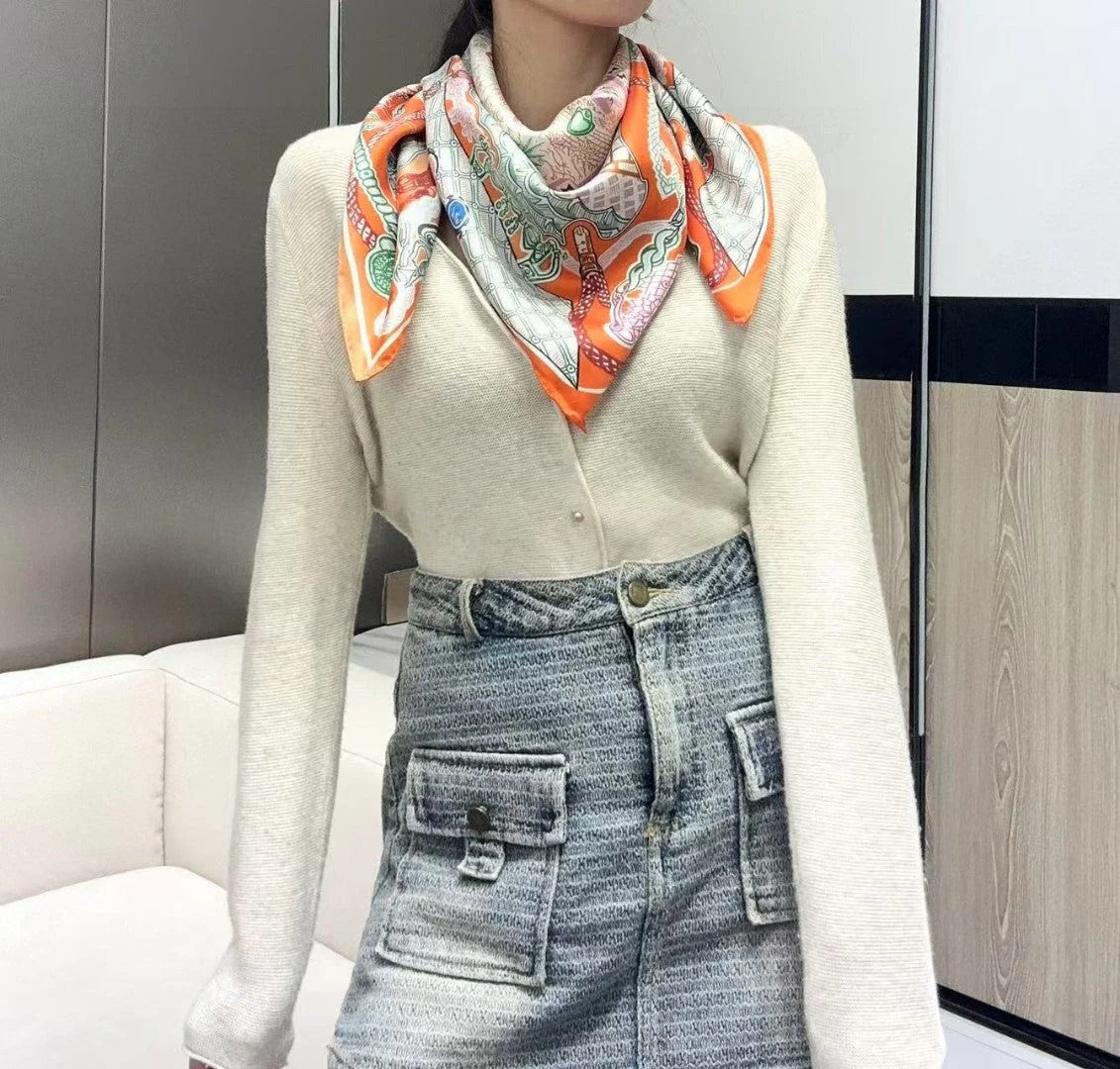 HERMES 25S SCARF 90 IN SILK 726441
