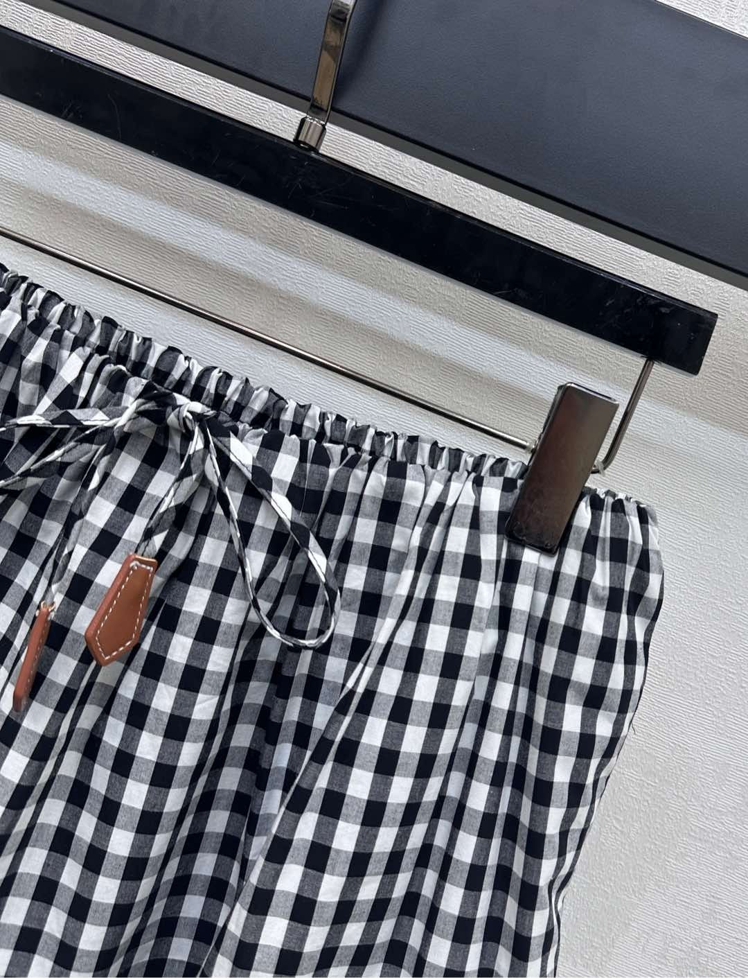 MIU 25S PLAID MINI SKIRT WITH DRAWSTRING 264707