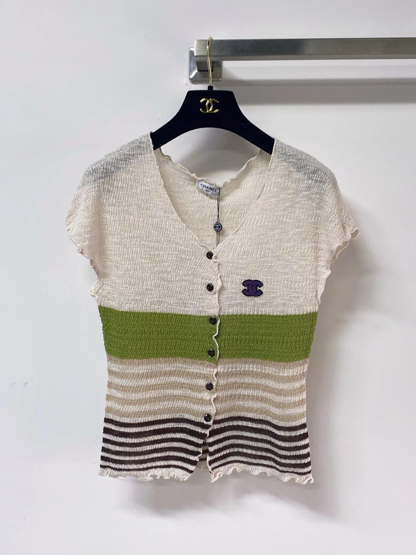 Chanel 2026 Knitted Short-Sleeved Top Flax Lelin 471725