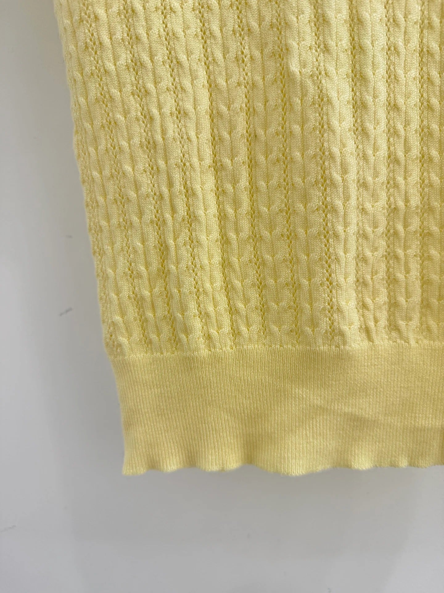 Chanel 2026 Polo Collar Short-sleeved Top Yellow and Purple Wool Polyester