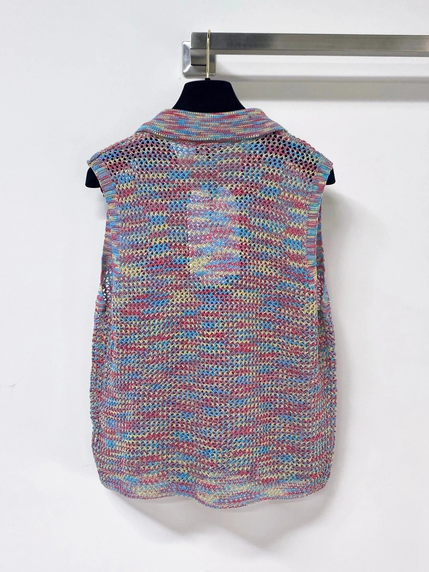 Chanel 2026 Knit Vest Polo Purple Laine Wool 442988