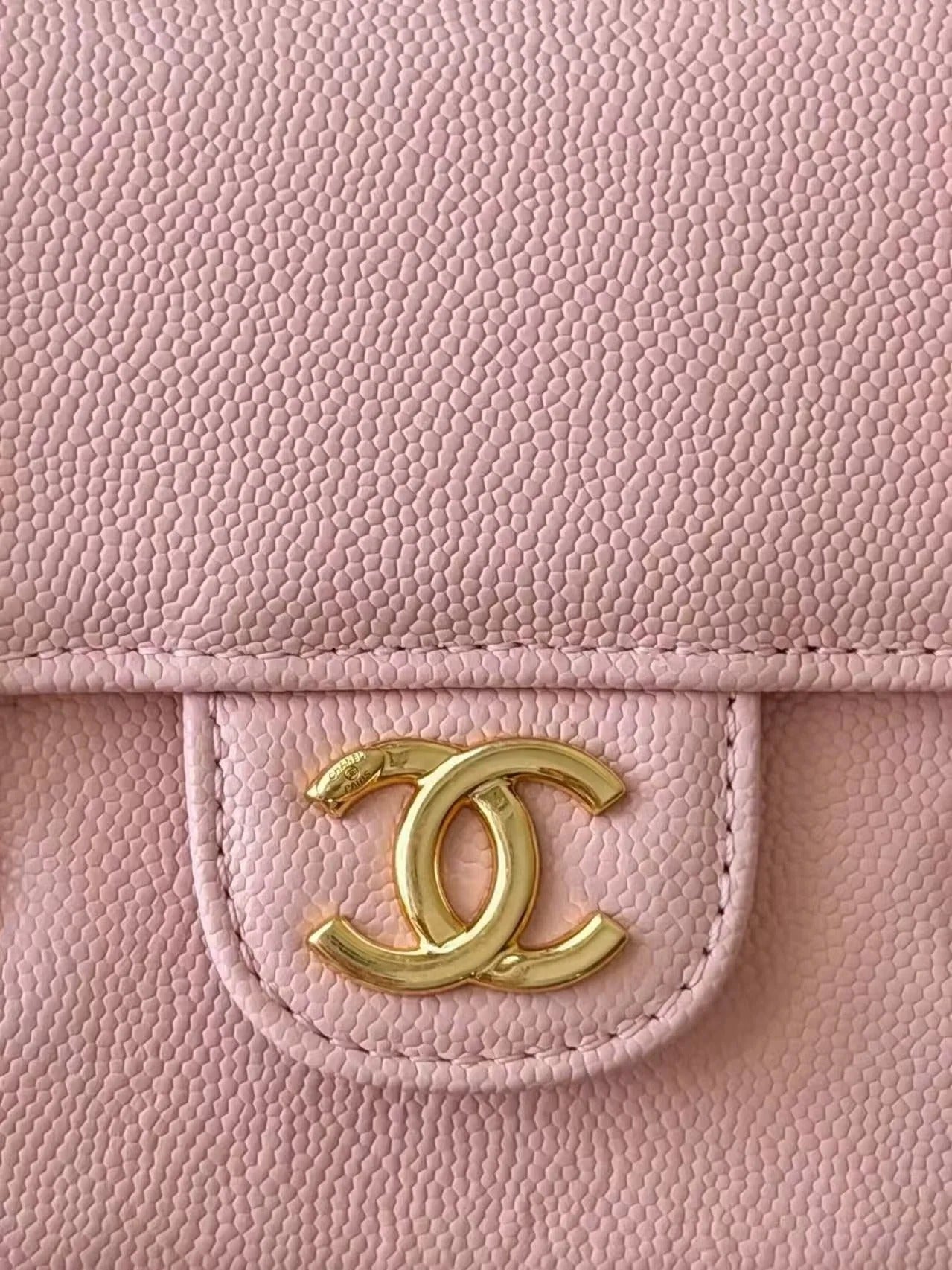 Chanel 26 Shoulder Bag 17cm Pink Caviar Leather