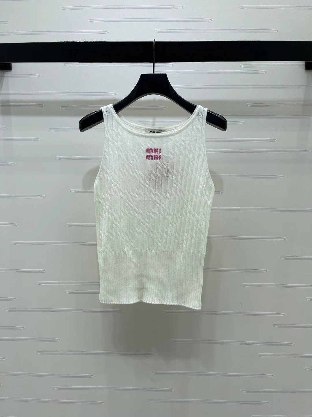 Miumiu 2026 Vest White and Gray Wool