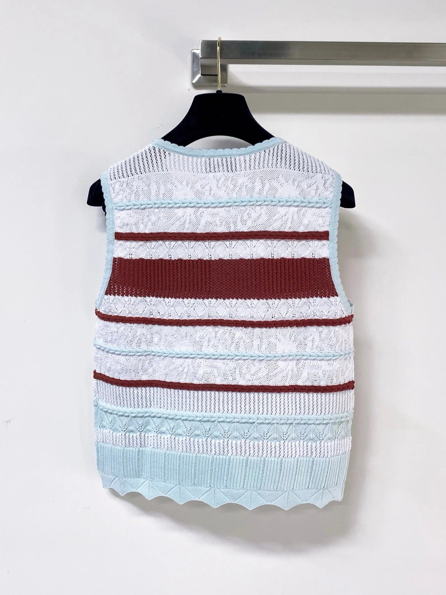 Chanel 2026 Striped Knit Vest Tencel 435140