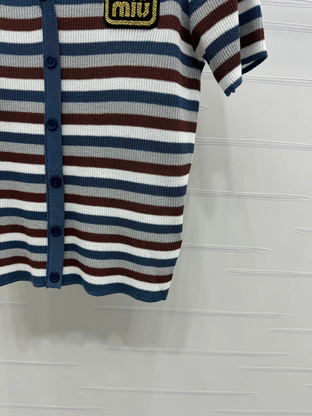 MIUMIU SHORT-SLEEVE KNIT CARDIGAN 274943