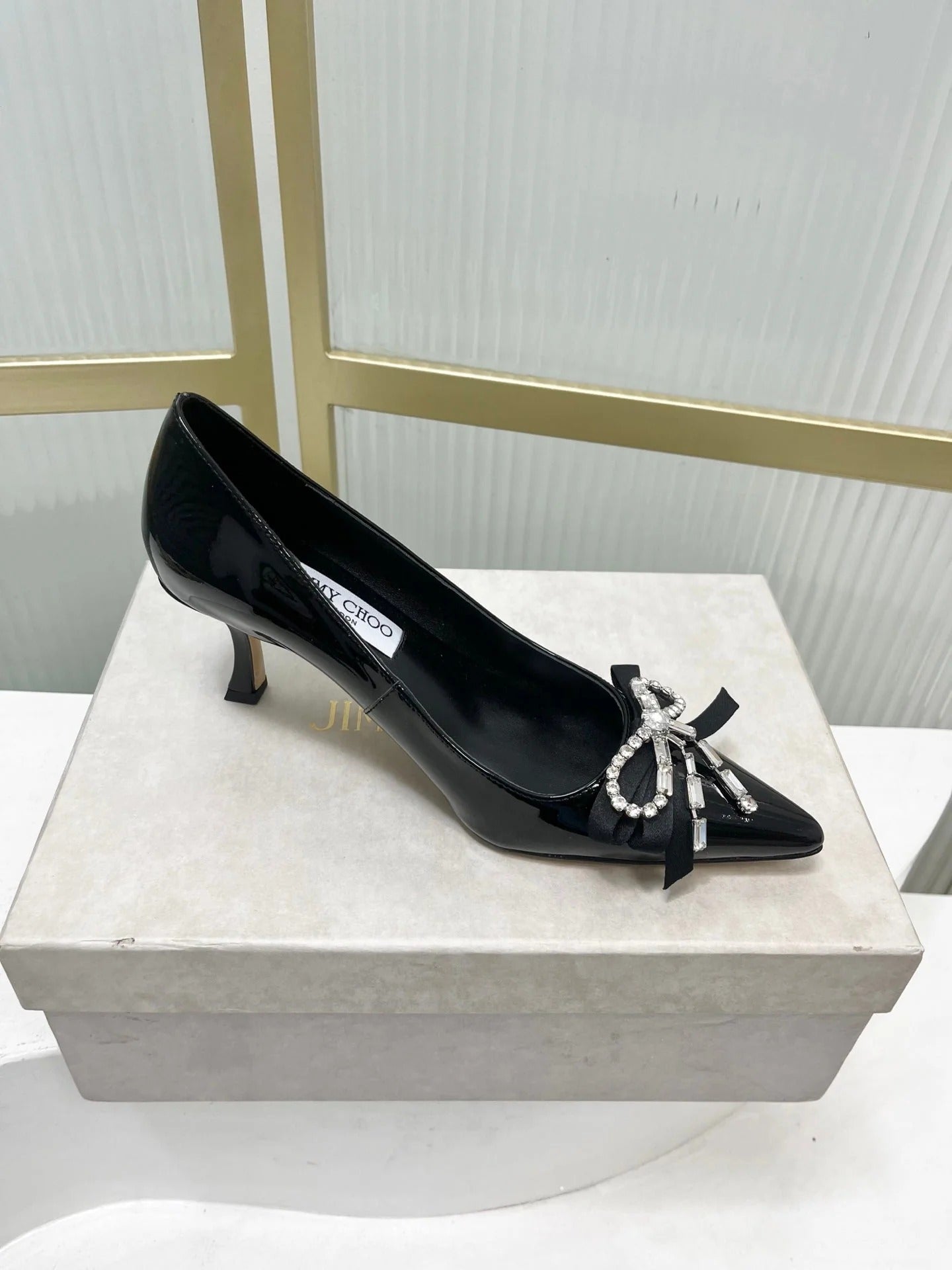 Jimmy 26s Pointed Toe Pump 55 Black Patent Leather 605968